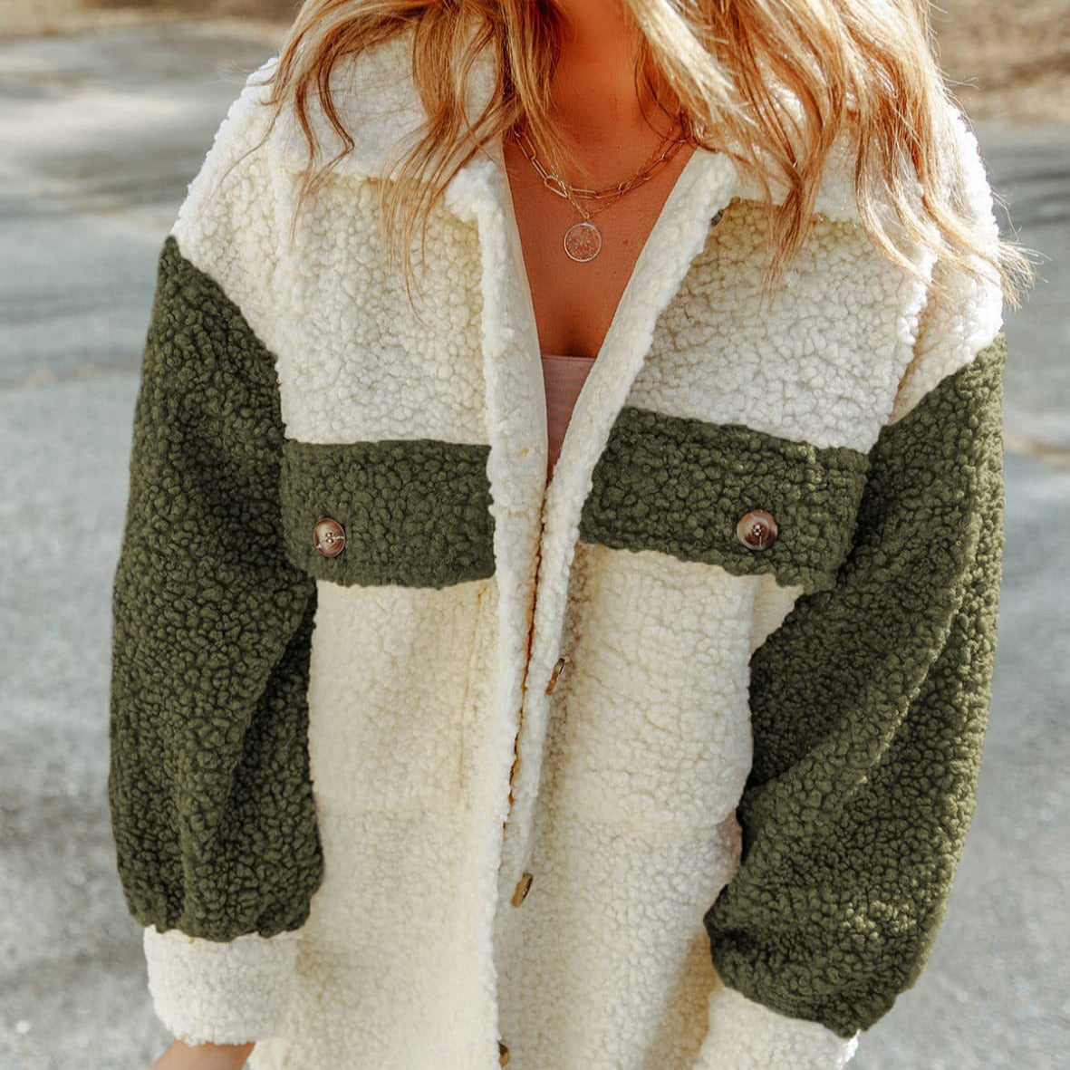 Studio Harvyn | Women – Colourblock Winter Jacket - Wool Blend