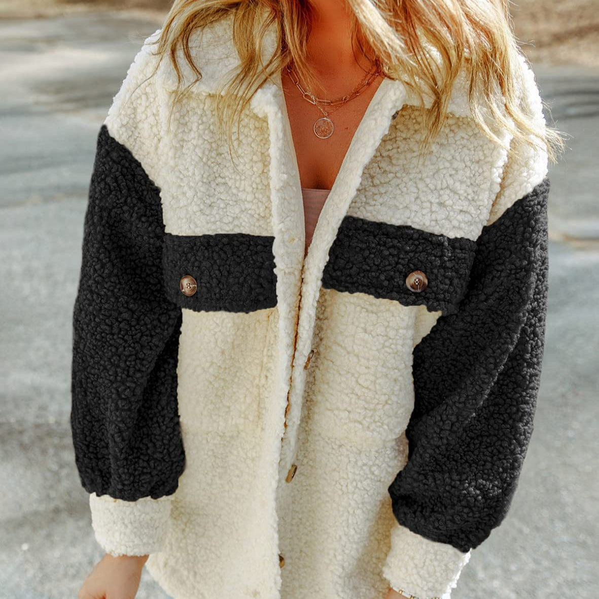 Studio Harvyn | Women – Colourblock Winter Jacket - Wool Blend