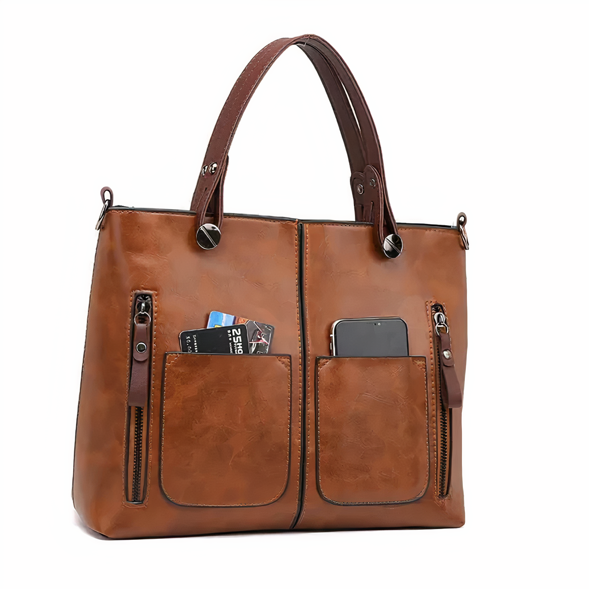 Women's - Vintage-Inspired Leather Shoulder Bag - Stylish & Durable - Perfect Accessory