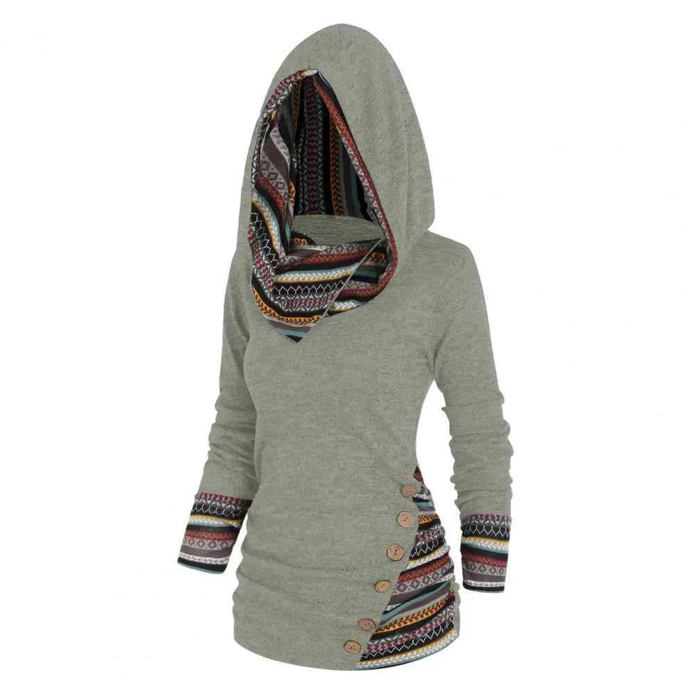 Studio Harvyn | Women - Ethno-Style Hooded Winter Sweatshirt