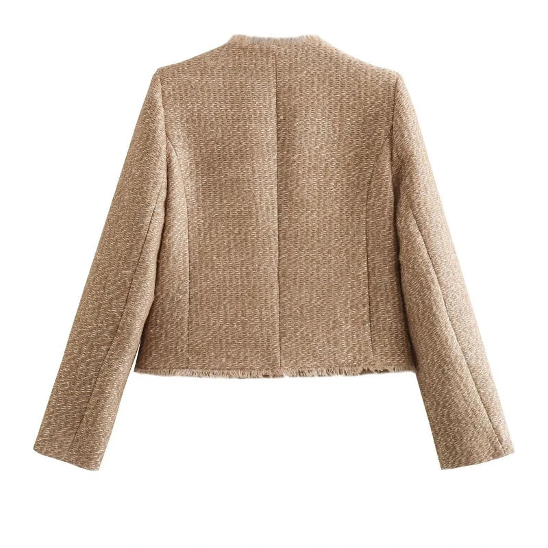 Studio Harvyn | Women – Cropped Tweed Jacket - Elegant Short Coat