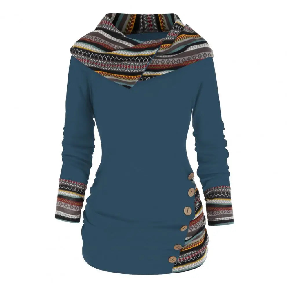 Studio Harvyn | Women - Ethno-Style Hooded Winter Sweatshirt