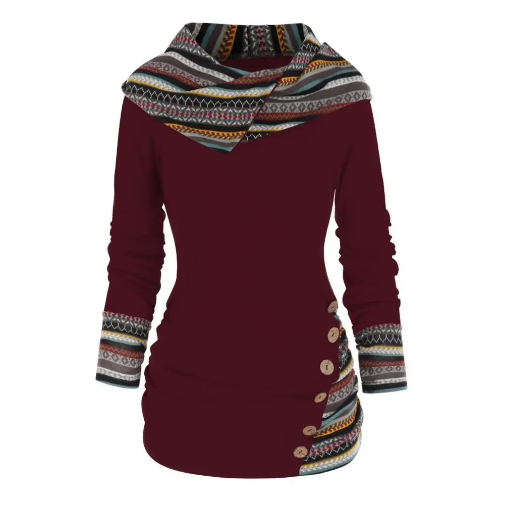 Studio Harvyn | Women - Ethno-Style Hooded Winter Sweatshirt