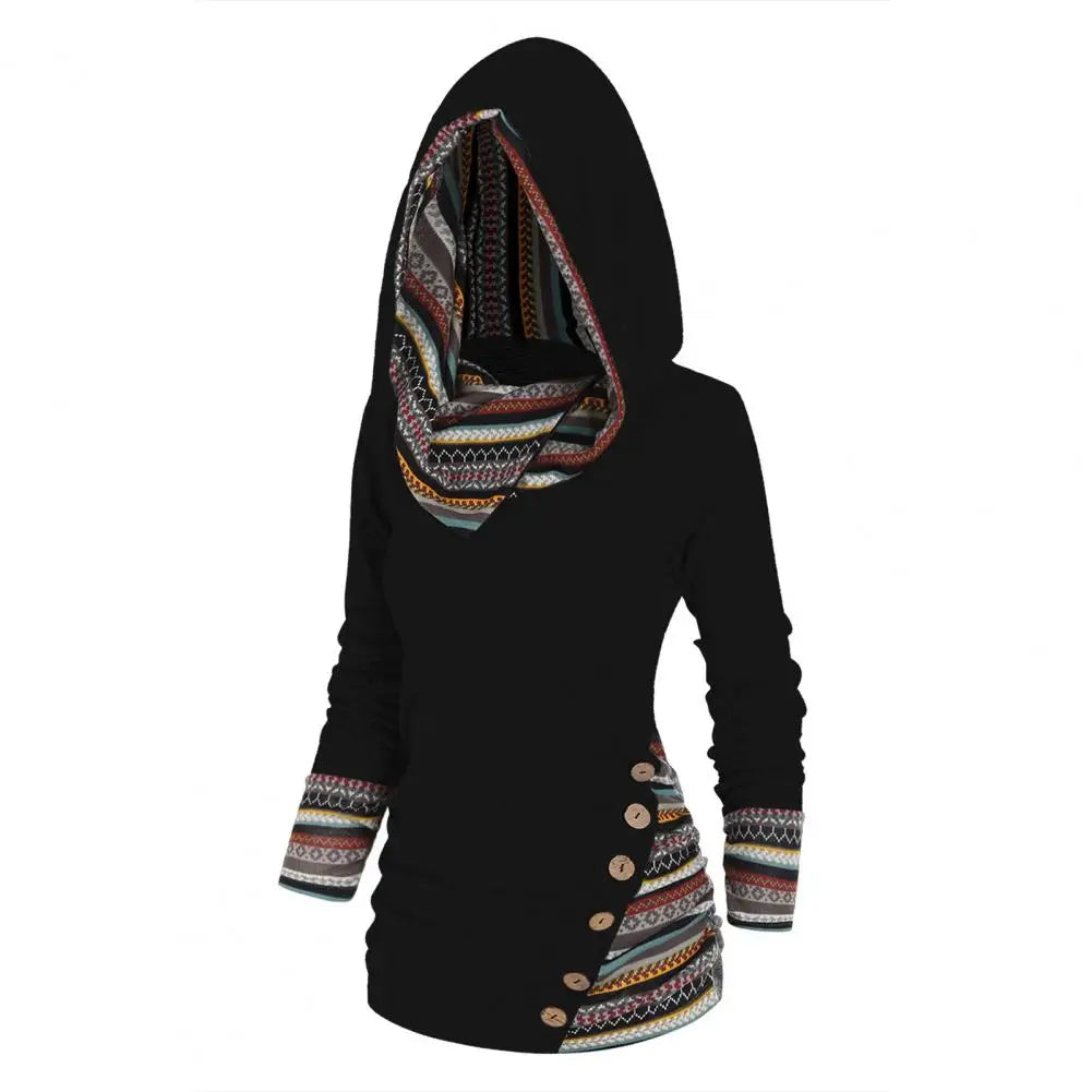 Studio Harvyn | Women - Ethno-Style Hooded Winter Sweatshirt