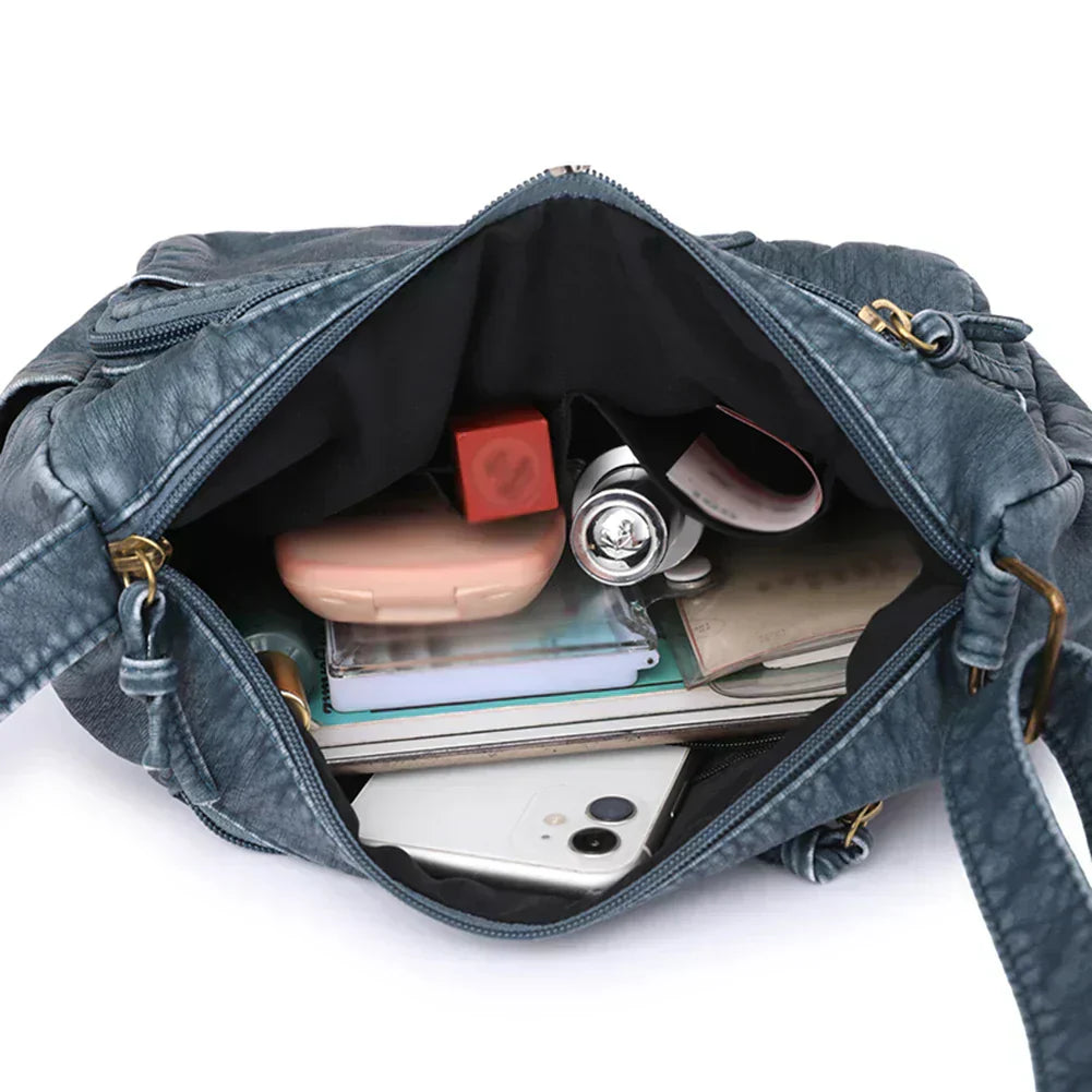Studio Harvyn | Women - Shoulder Bag - Vintage Leather Multi-Pocket