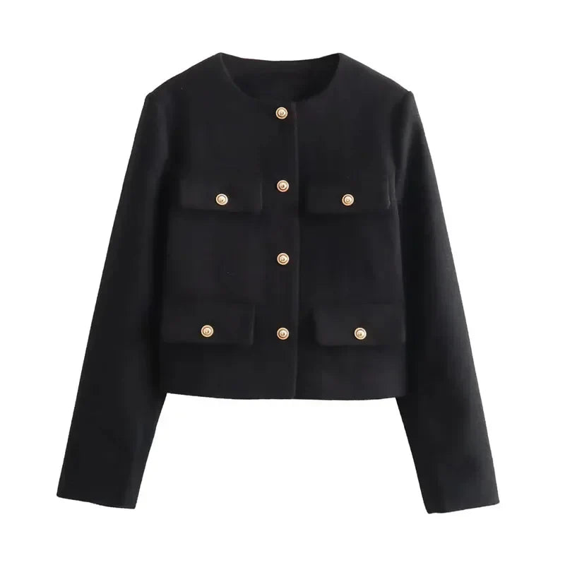 Studio Harvyn | Women – Cropped Bomber Jacket - Round Neck