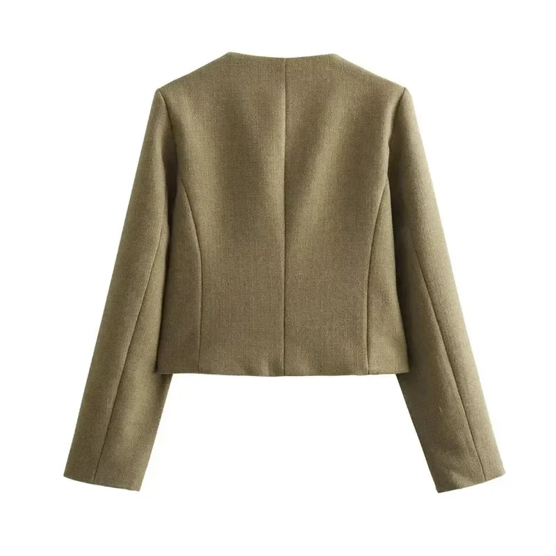 Studio Harvyn | Women – Cropped Bomber Jacket - Round Neck