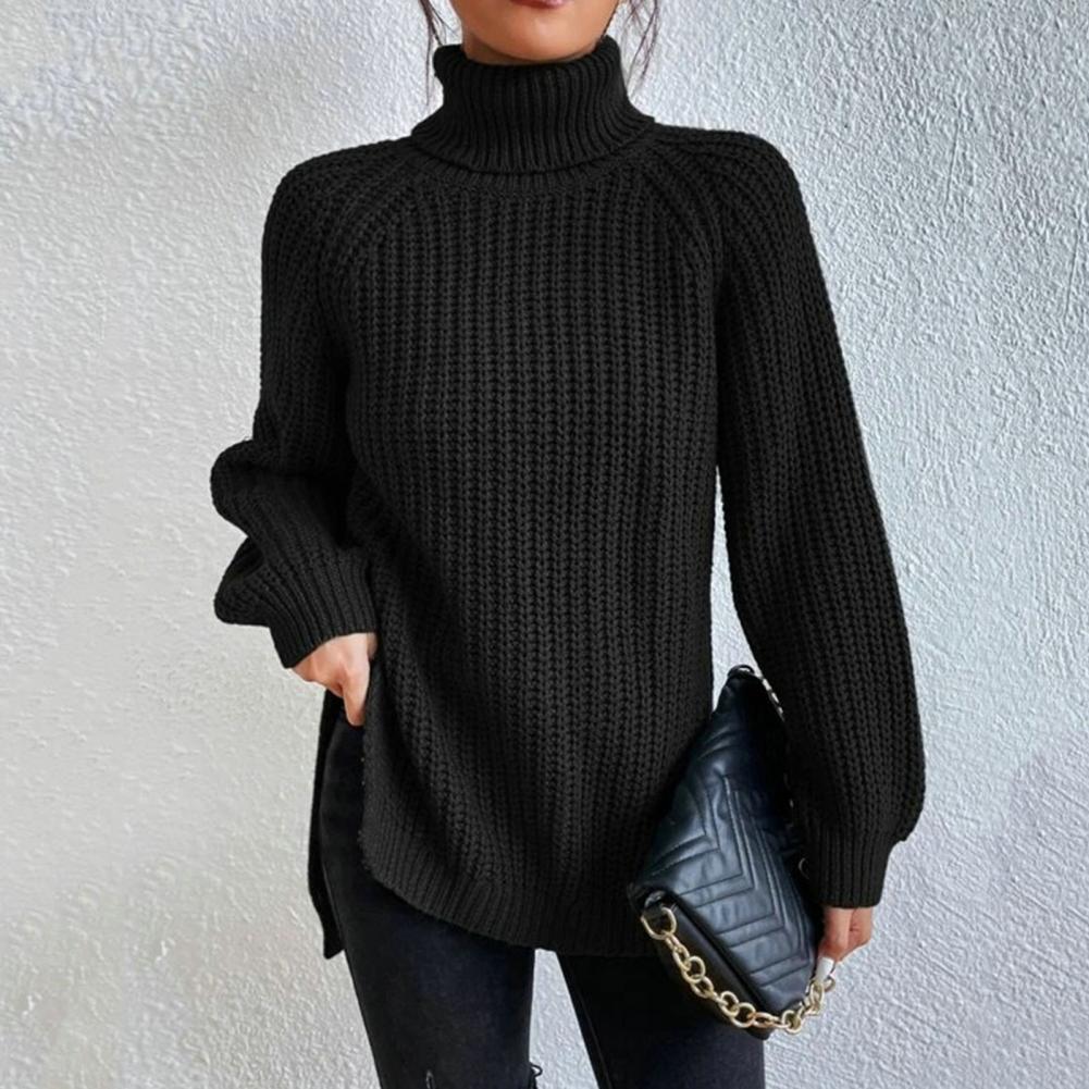 Studio Harvyn | Women – Ribbed Knit Turtleneck Sweater - Loose Fit