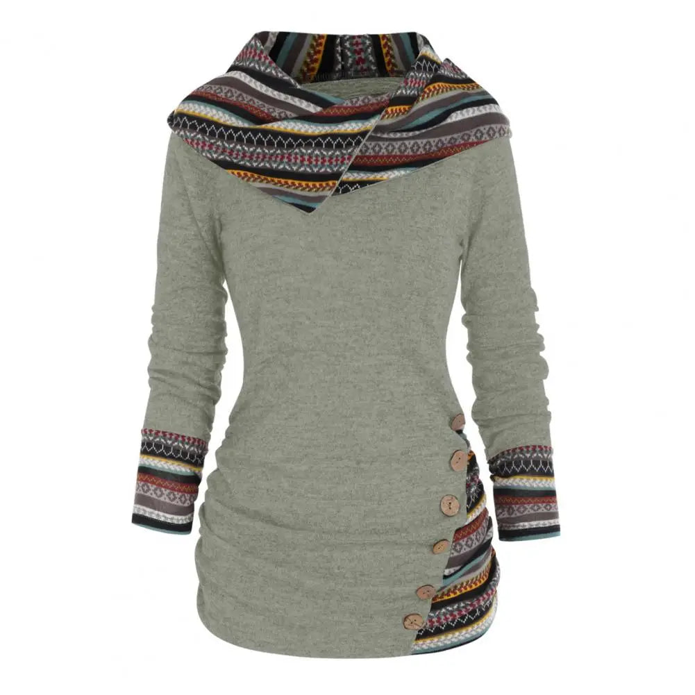 Studio Harvyn | Women - Ethno-Style Hooded Winter Sweatshirt