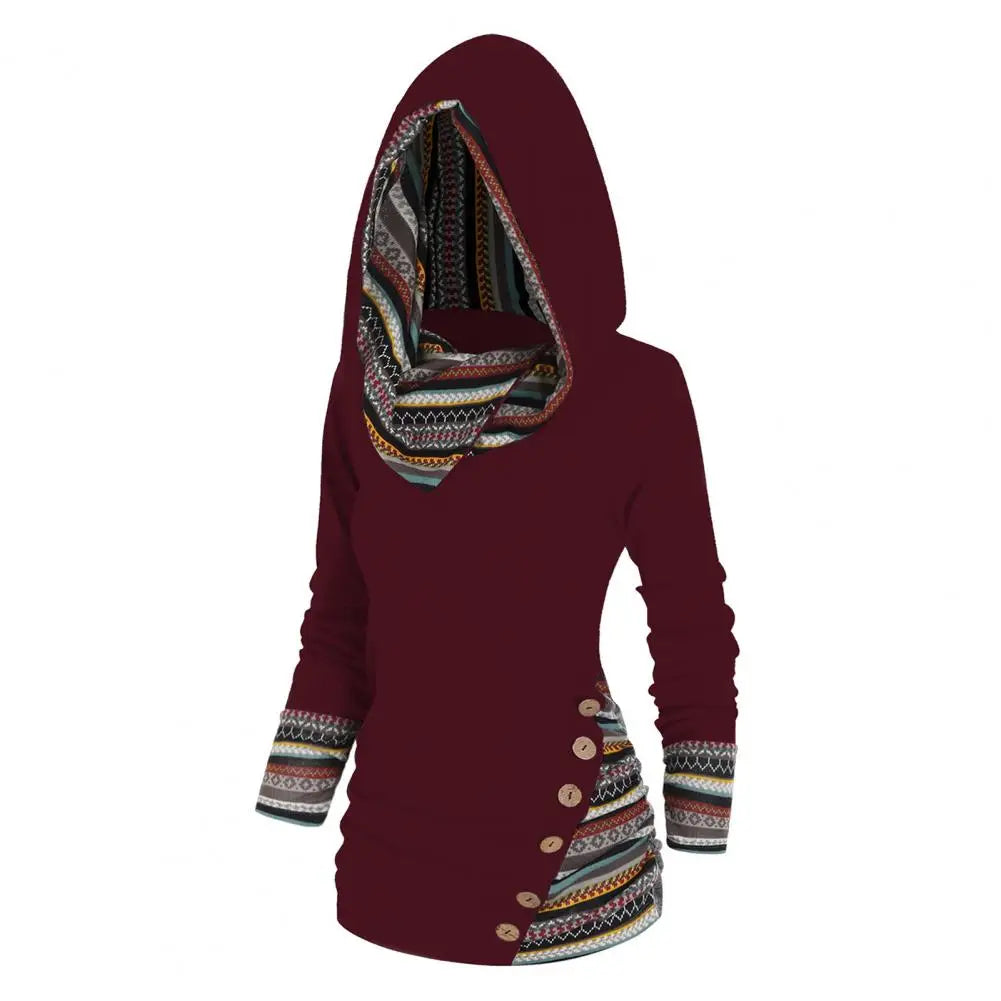 Studio Harvyn | Women - Ethno-Style Hooded Winter Sweatshirt