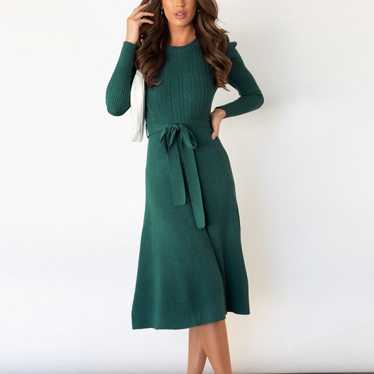 Studio Harvyn | Women - Knitted Jumper Dress - Puff Sleeves