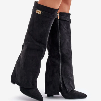 Studio Harvyn | Women - Knee-High Boots - Pointed Toe Leather Zip