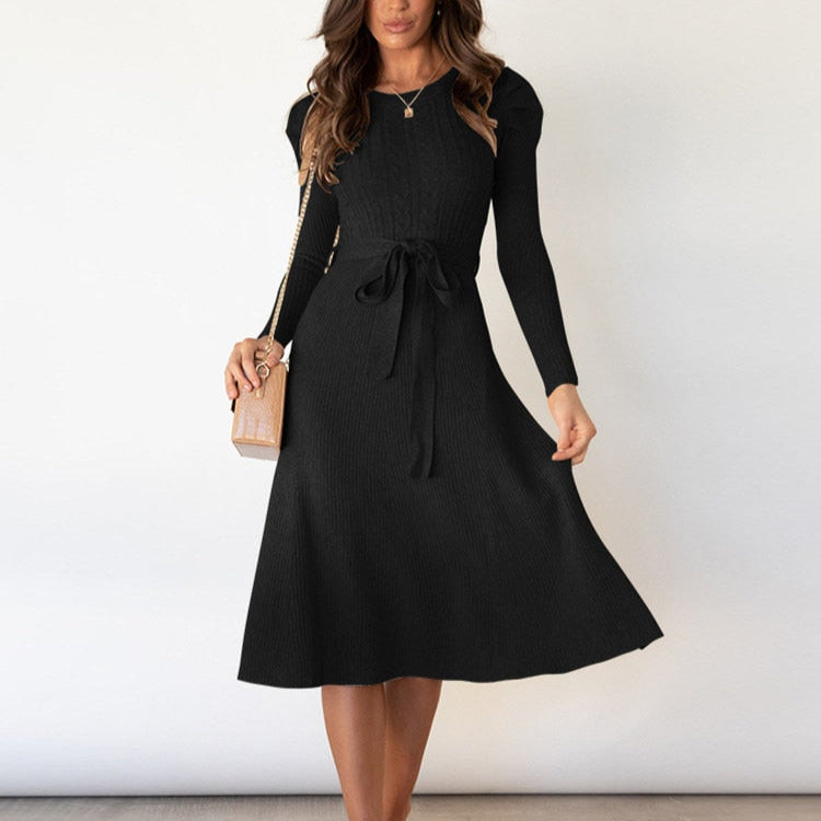 Studio Harvyn | Women - Knitted Jumper Dress - Puff Sleeves