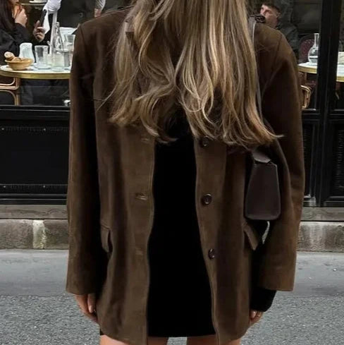 Studio Harvyn | Women – Brown Cropped Blazer Jacket - Chic Style