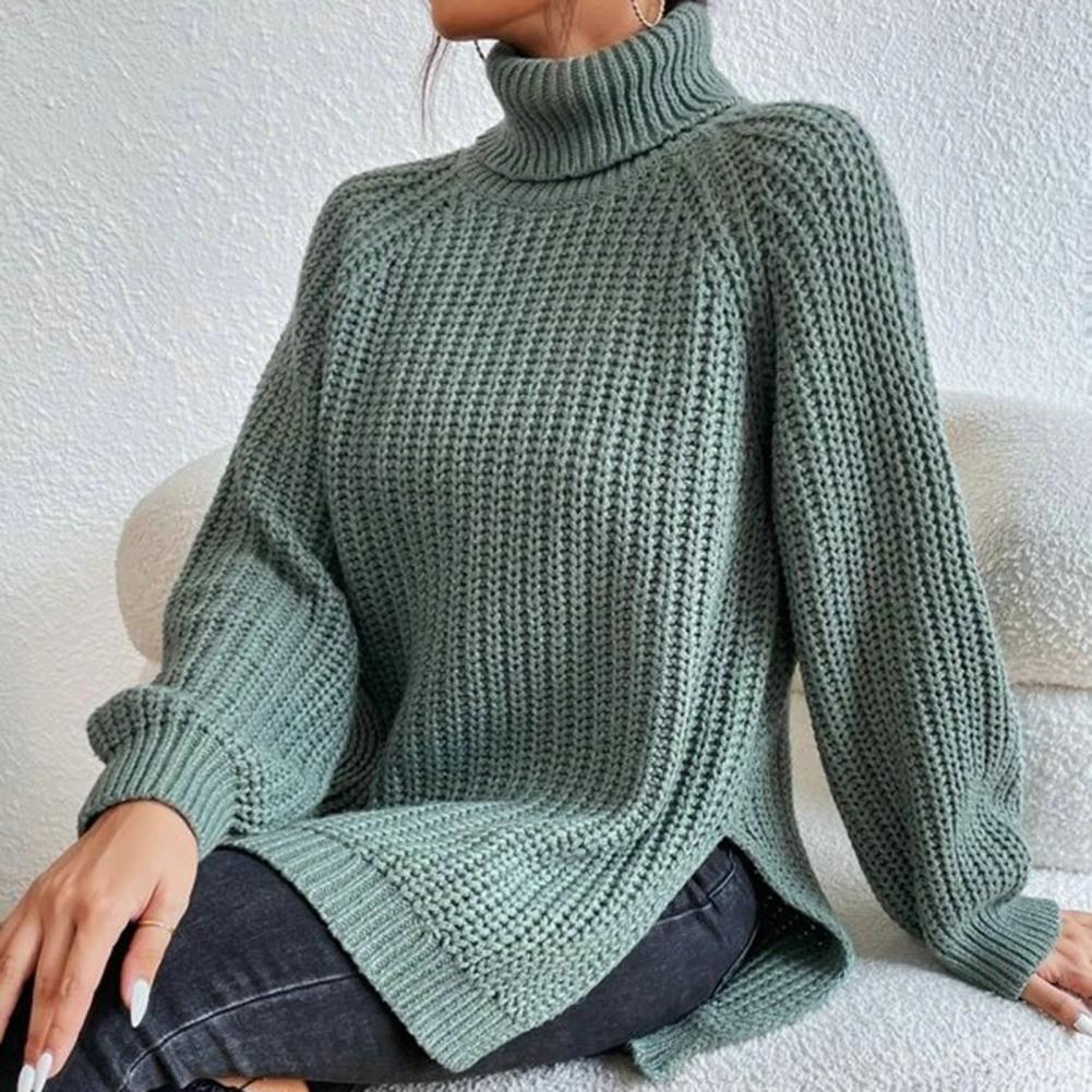 Studio Harvyn | Women – Ribbed Knit Turtleneck Sweater - Loose Fit