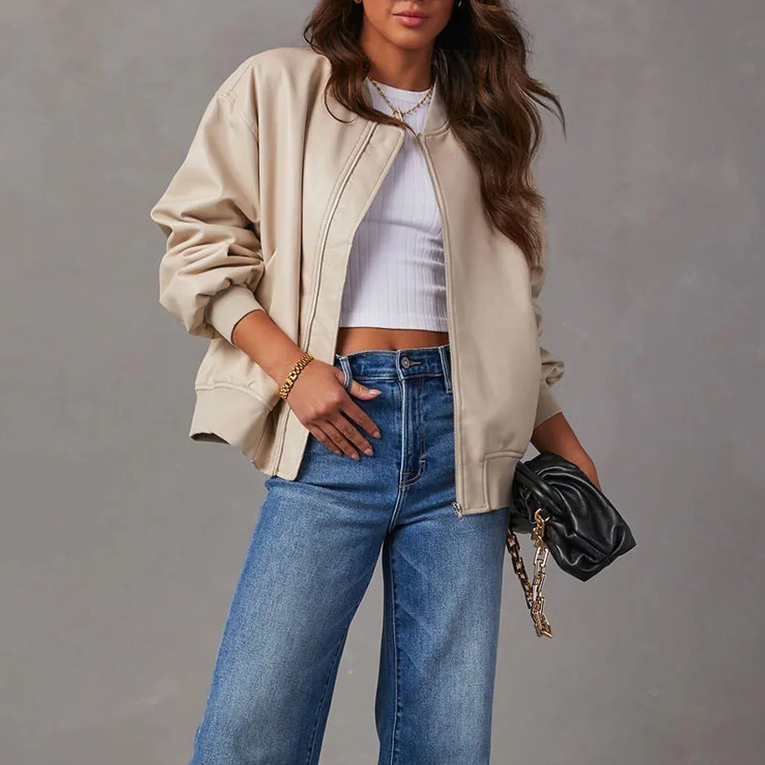 Studio Harvyn | Women – Oversized Casual Bomber Jacket - Stylish Fit