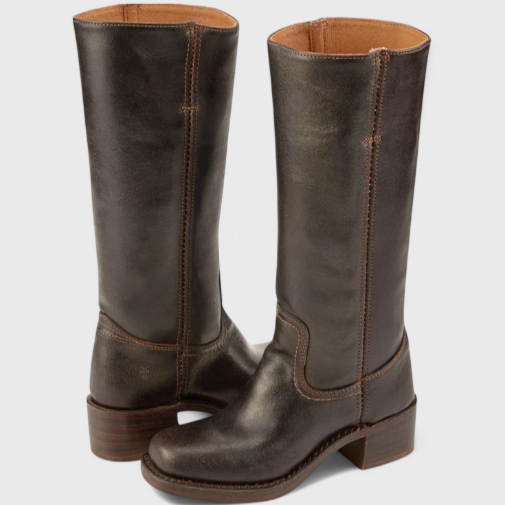 Studio Harvyn | Women – Round Toe Knee High Boots - Stacked Heel