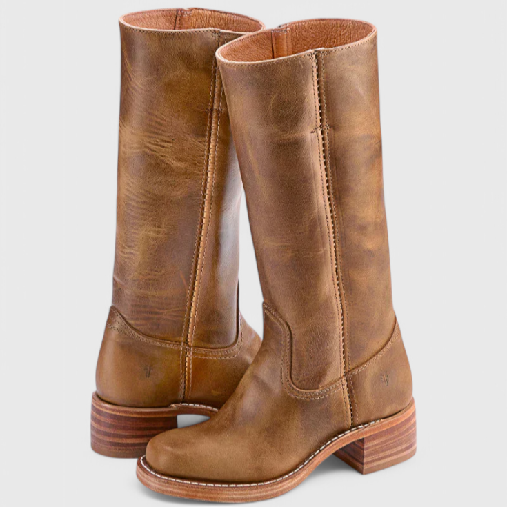 Studio Harvyn | Women – Round Toe Knee High Boots - Stacked Heel