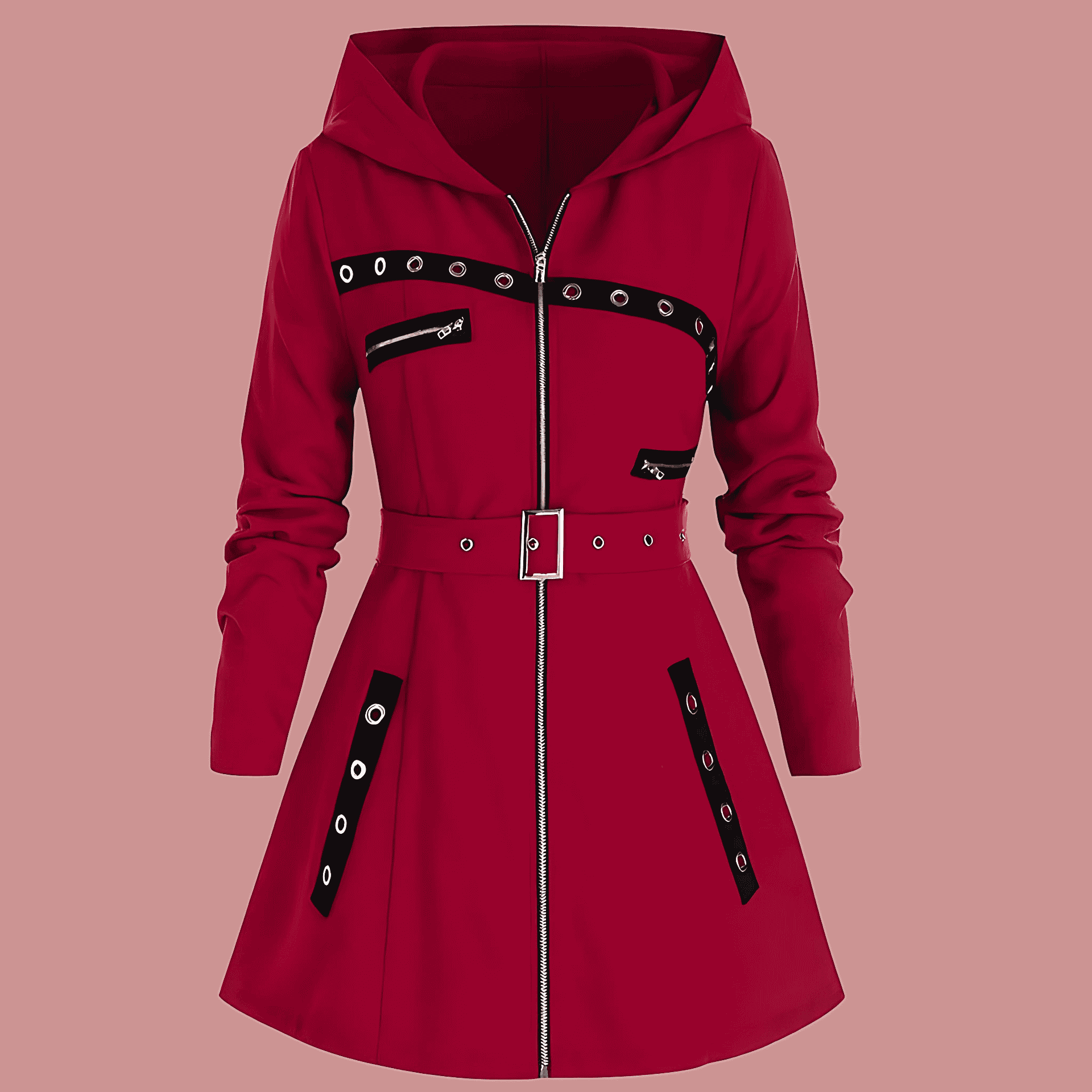 Studio Harvyn | Women - A-Line Hooded Coat - Wool Feel