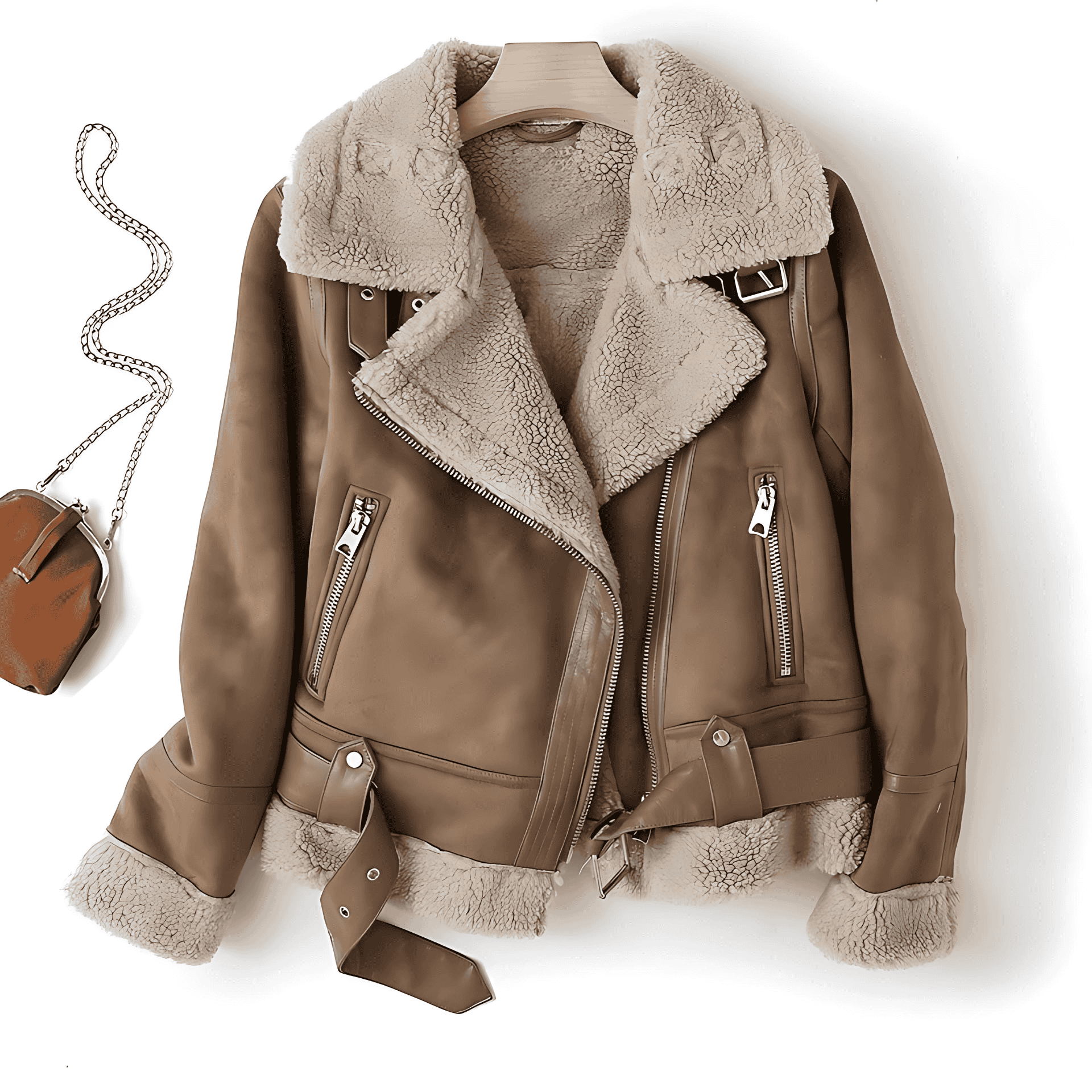 Studio Harvyn | Women - Biker Jacket - Asymmetric Zip & Lined Collar