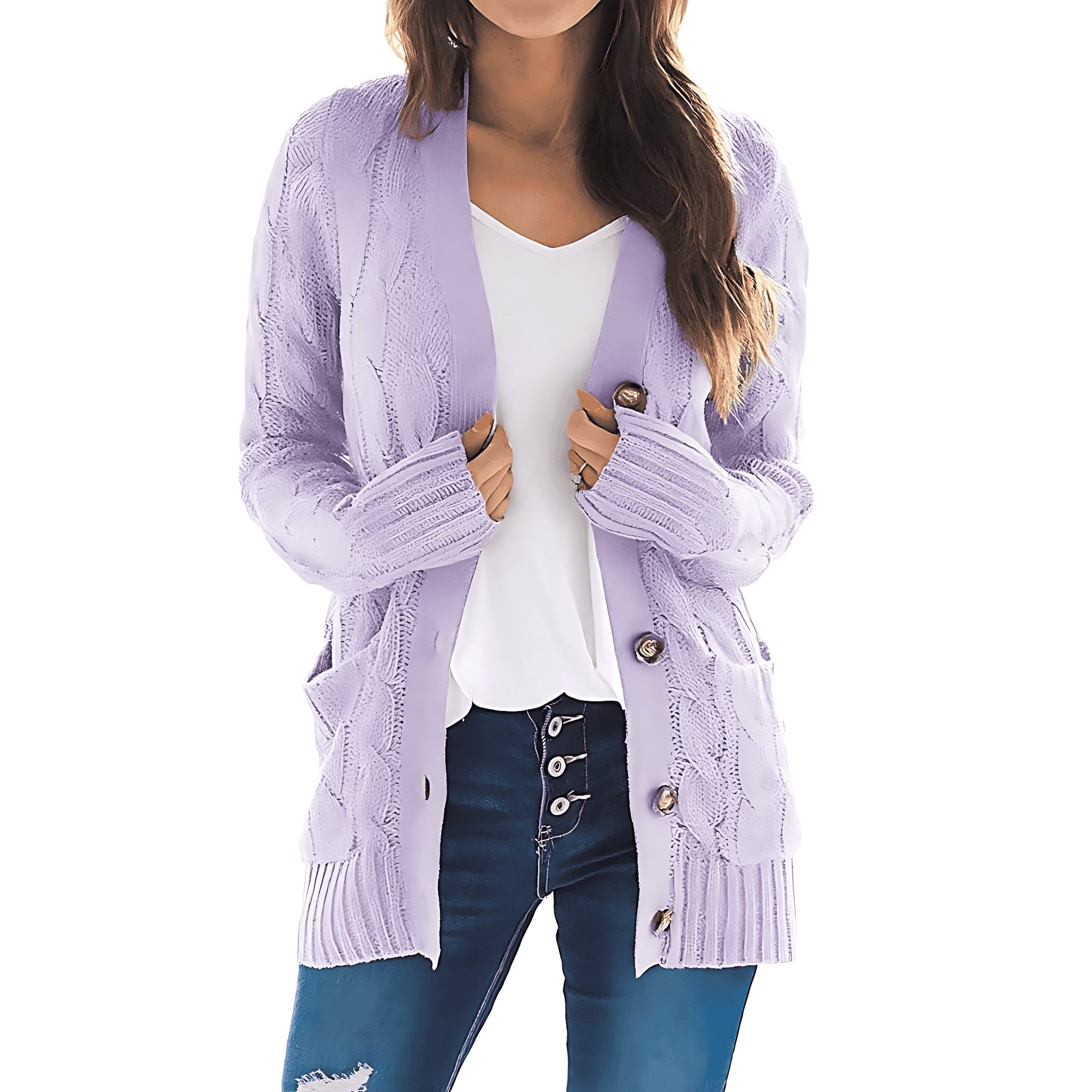 Studio Harvyn | Women - Cable Knit Cardigan - Pockets