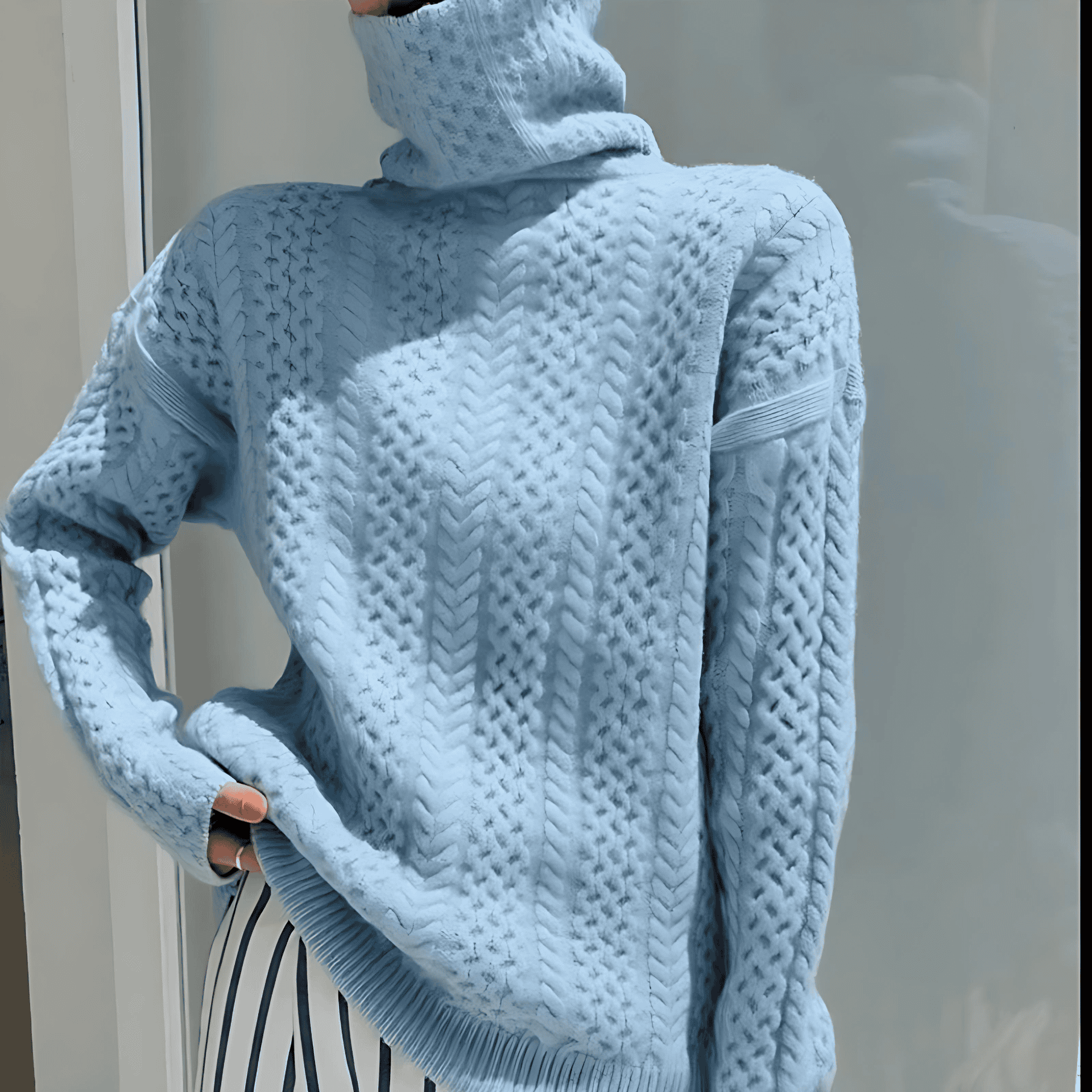 Studio Harvyn | Women - Cable Knit Winter Jumper - Roll Neck Style