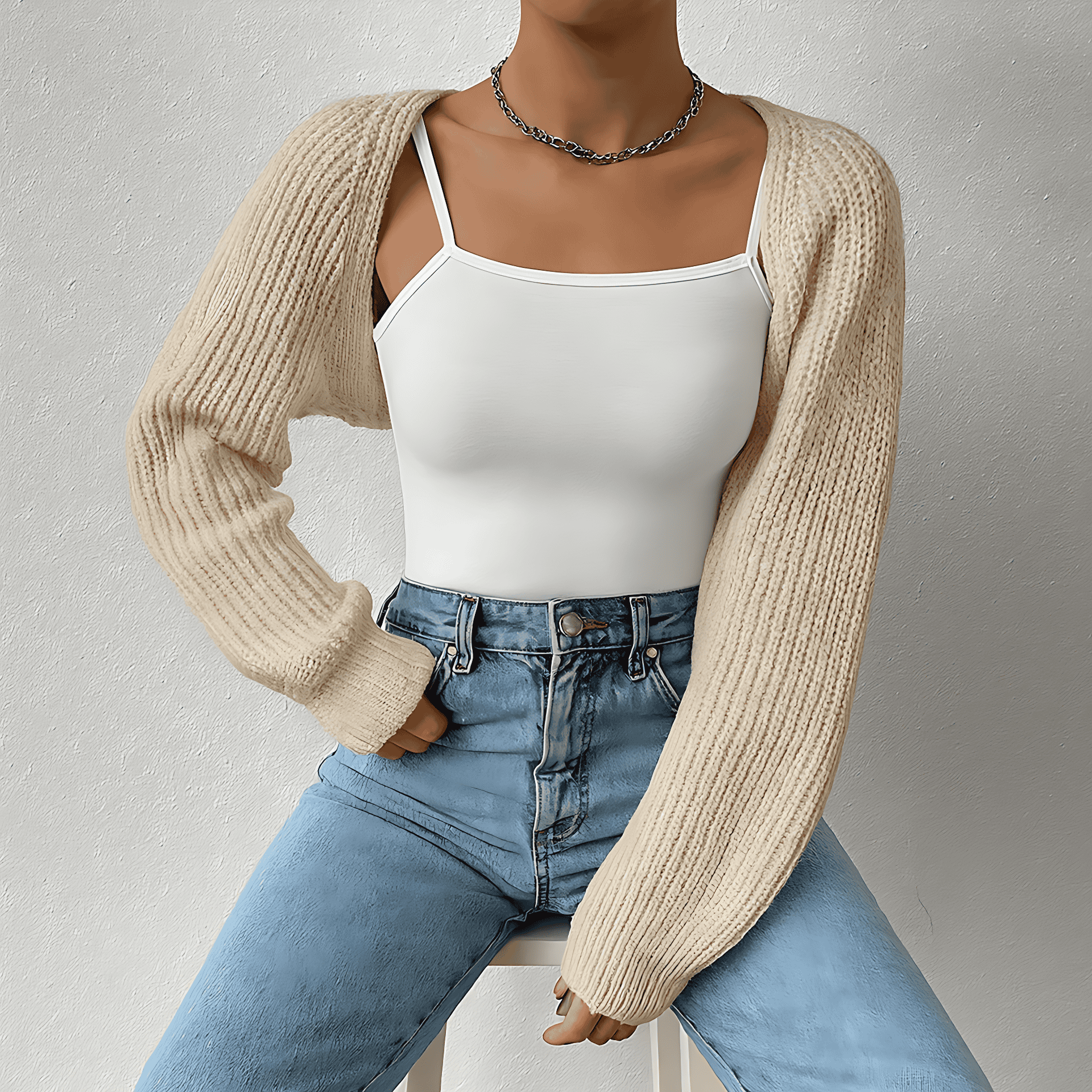 Studio Harvyn | Women - Casual Ribbed Cardigan - Knit Design
