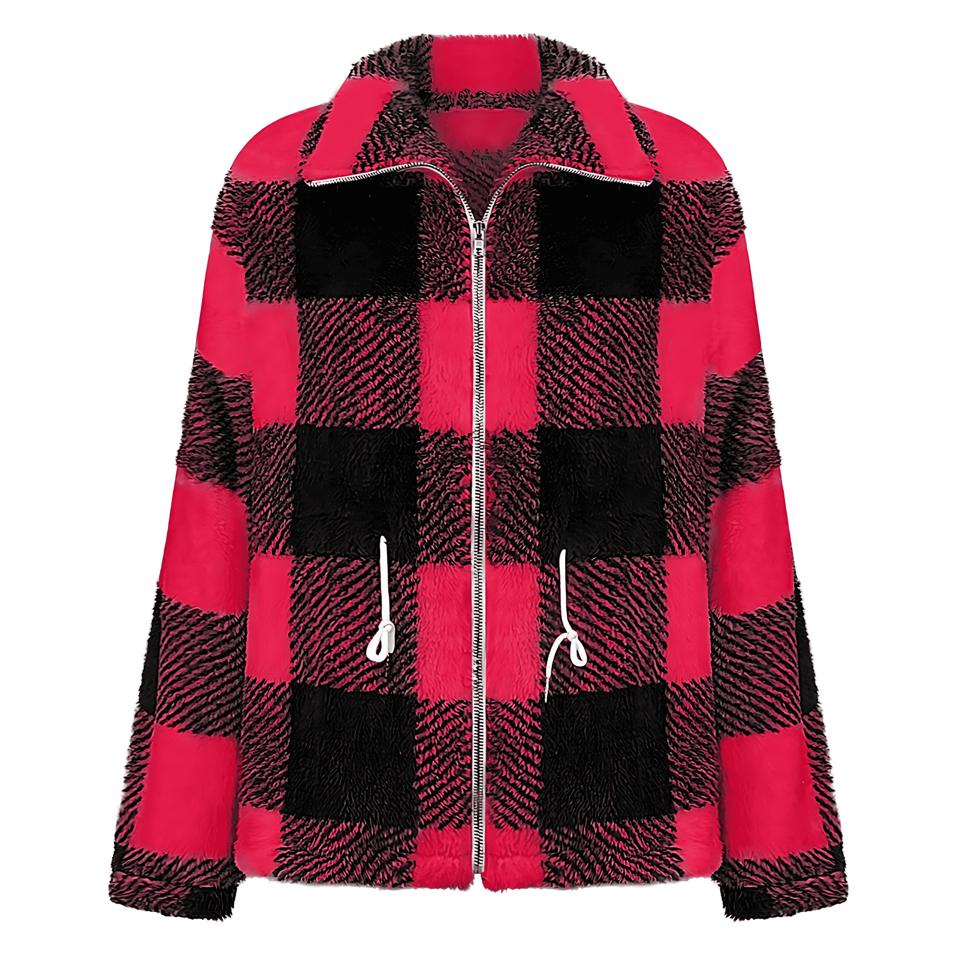 Studio Harvyn | Women -  Checked Plush Jacket with Zip Closure