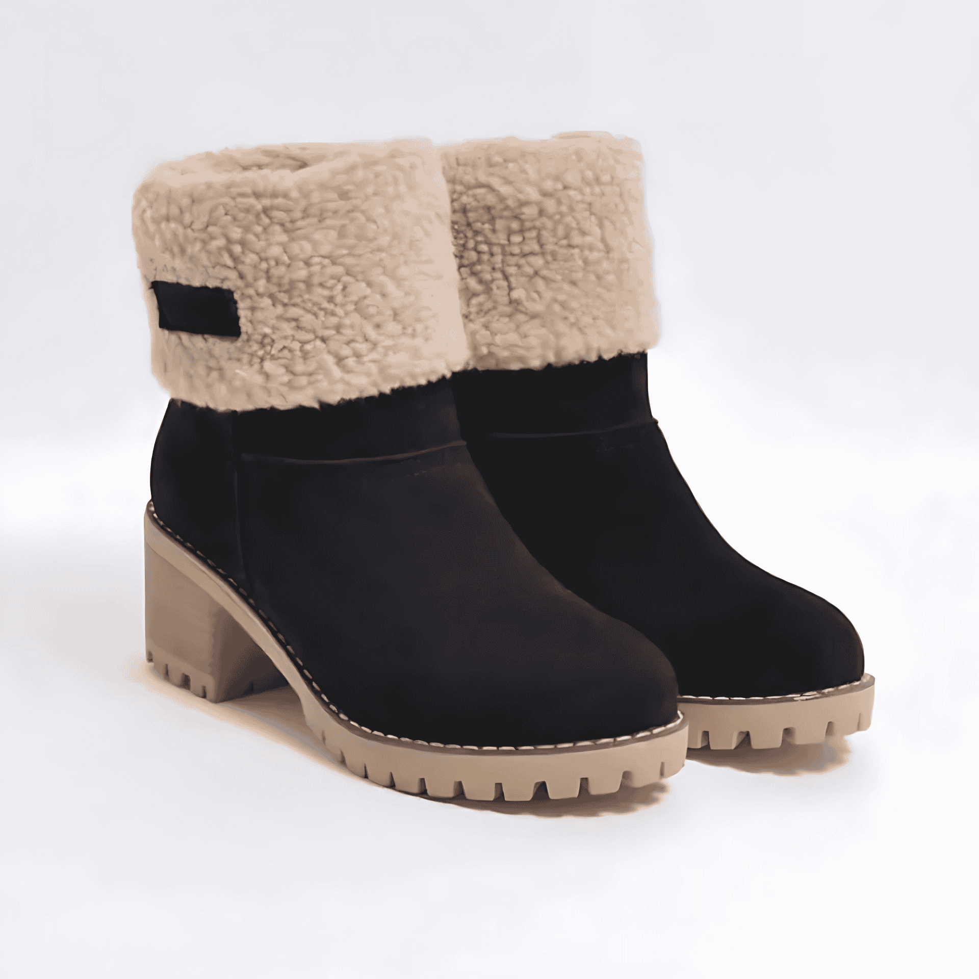 Studio Harvyn | Women - Chunky Heel Ankle Boots - Shearling Lined