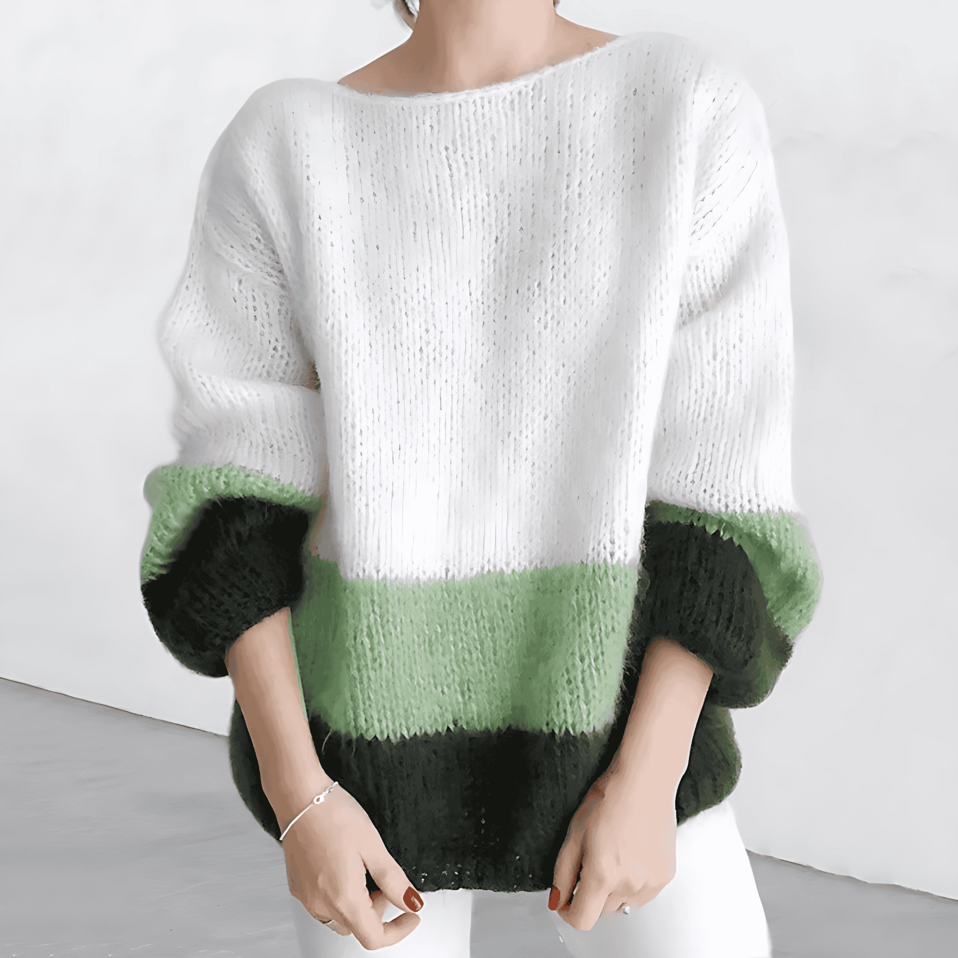 Studio Harvyn | Women - Chunky Knit Jumper - Modern Block Pattern