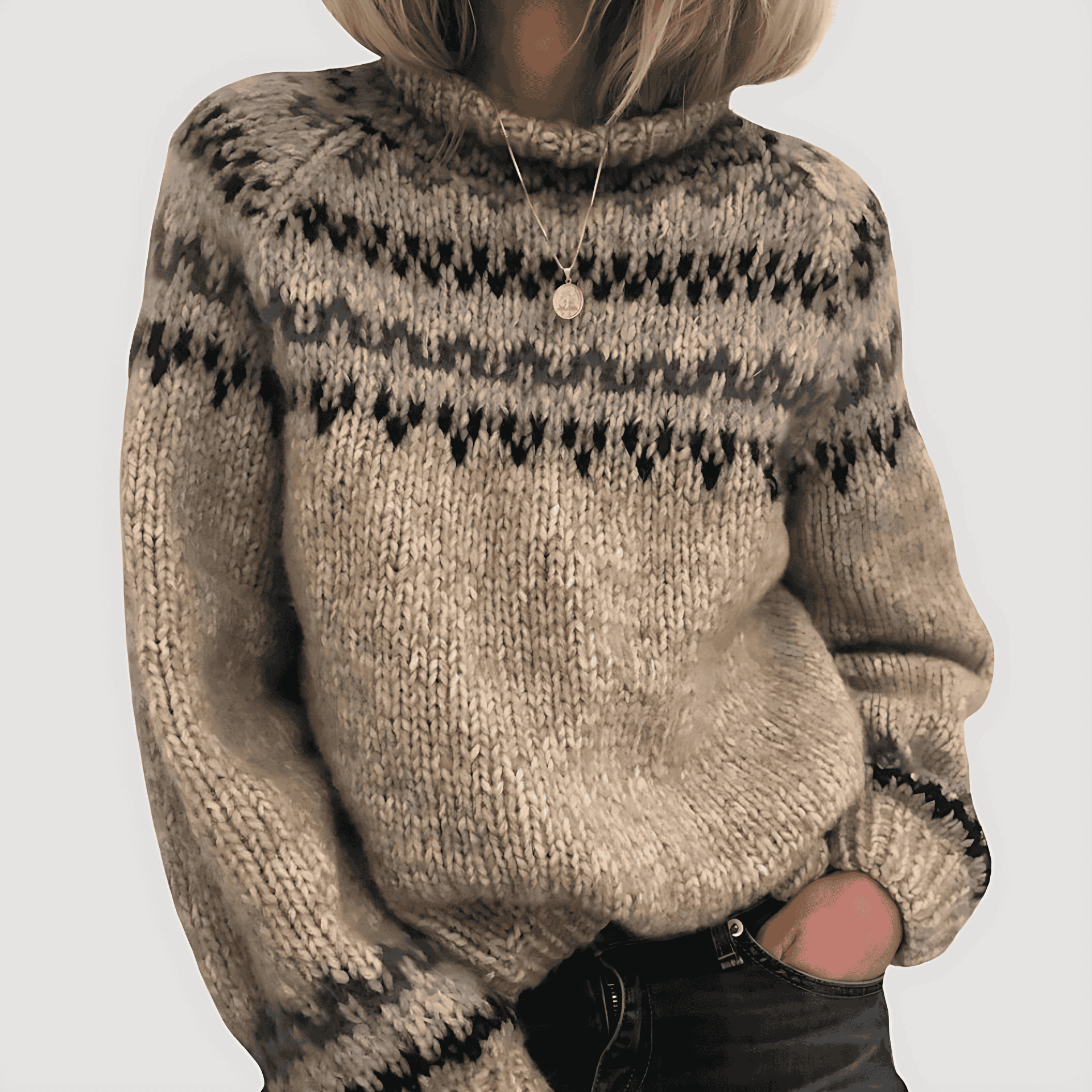 Studio Harvyn | Women - Chunky Knit Oversized Jumper - Fair Isle