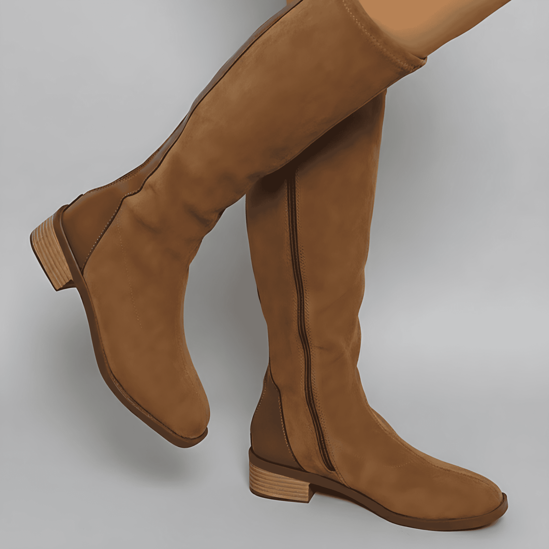 Studio Harvyn | Women - Classic Suede Knee-High Boots - Block Heel