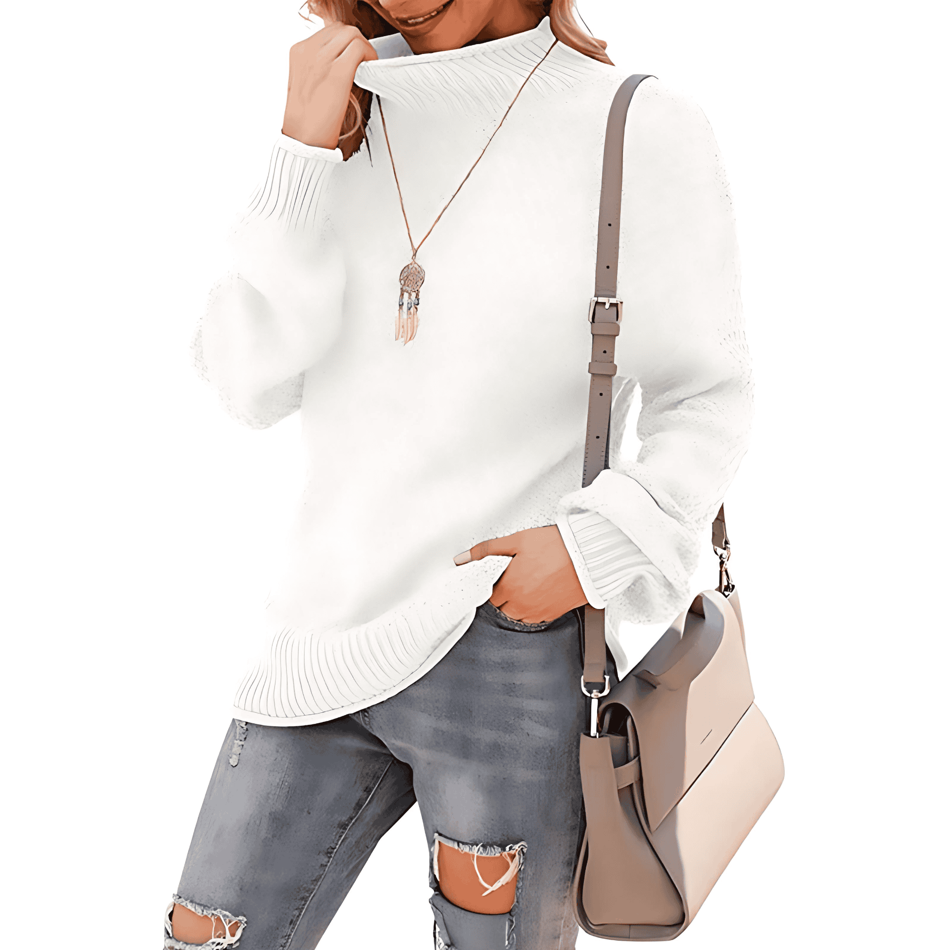 Studio Harvyn | Women - Comfy Chunky Knit Jumper - High Collar