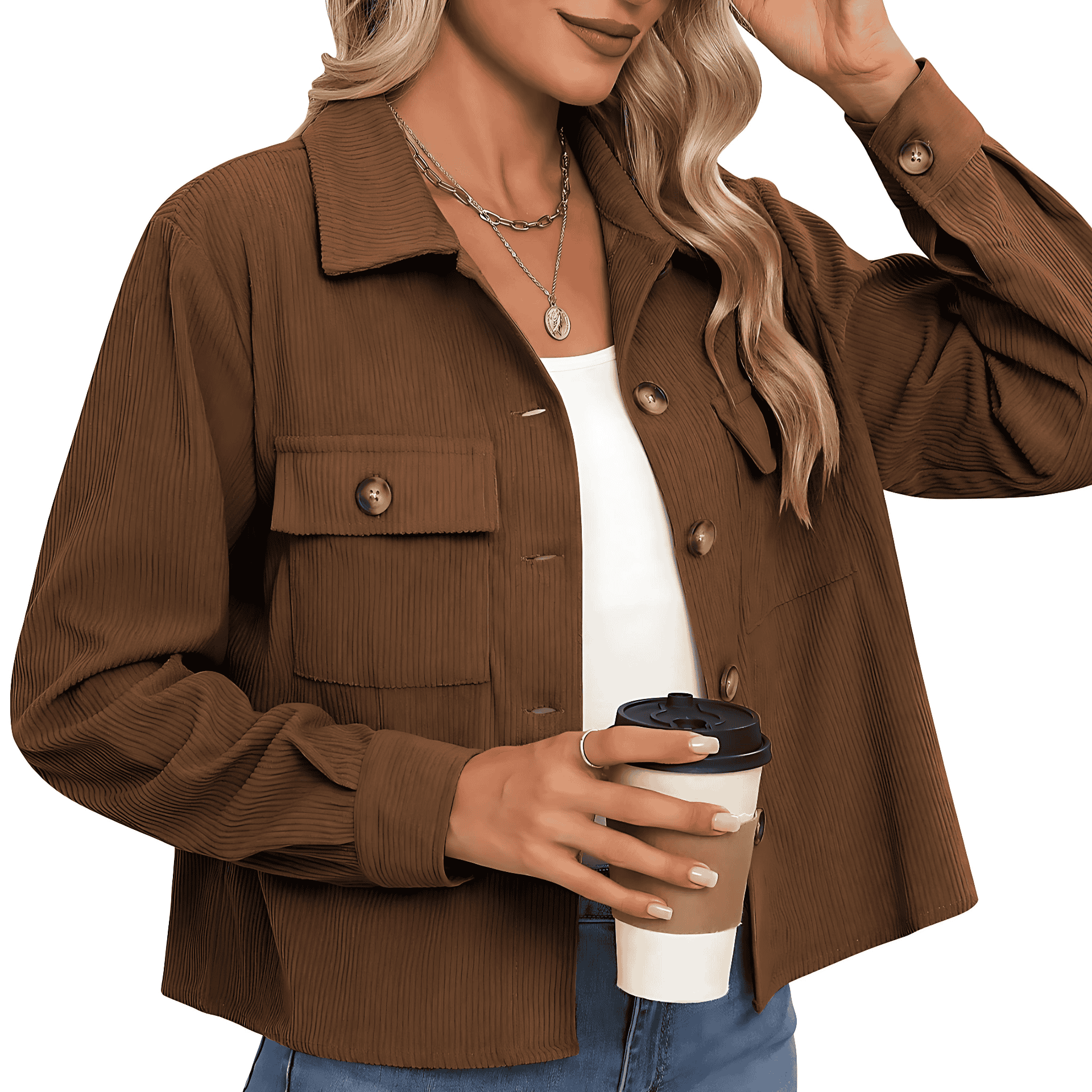 Studio Harvyn | Women - Corduroy Jacket - Breast Pockets