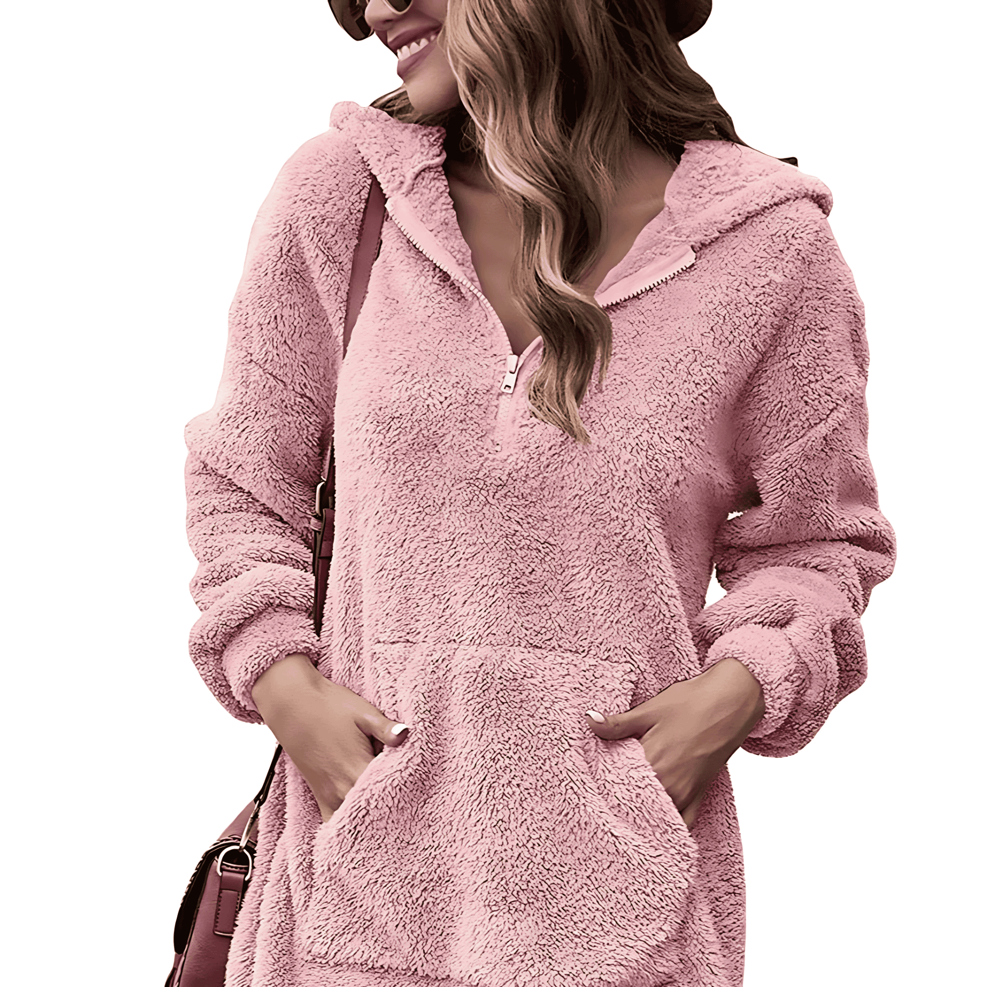 Studio Harvyn | Women - Cosy Hoodie Dress - Half Zip Style
