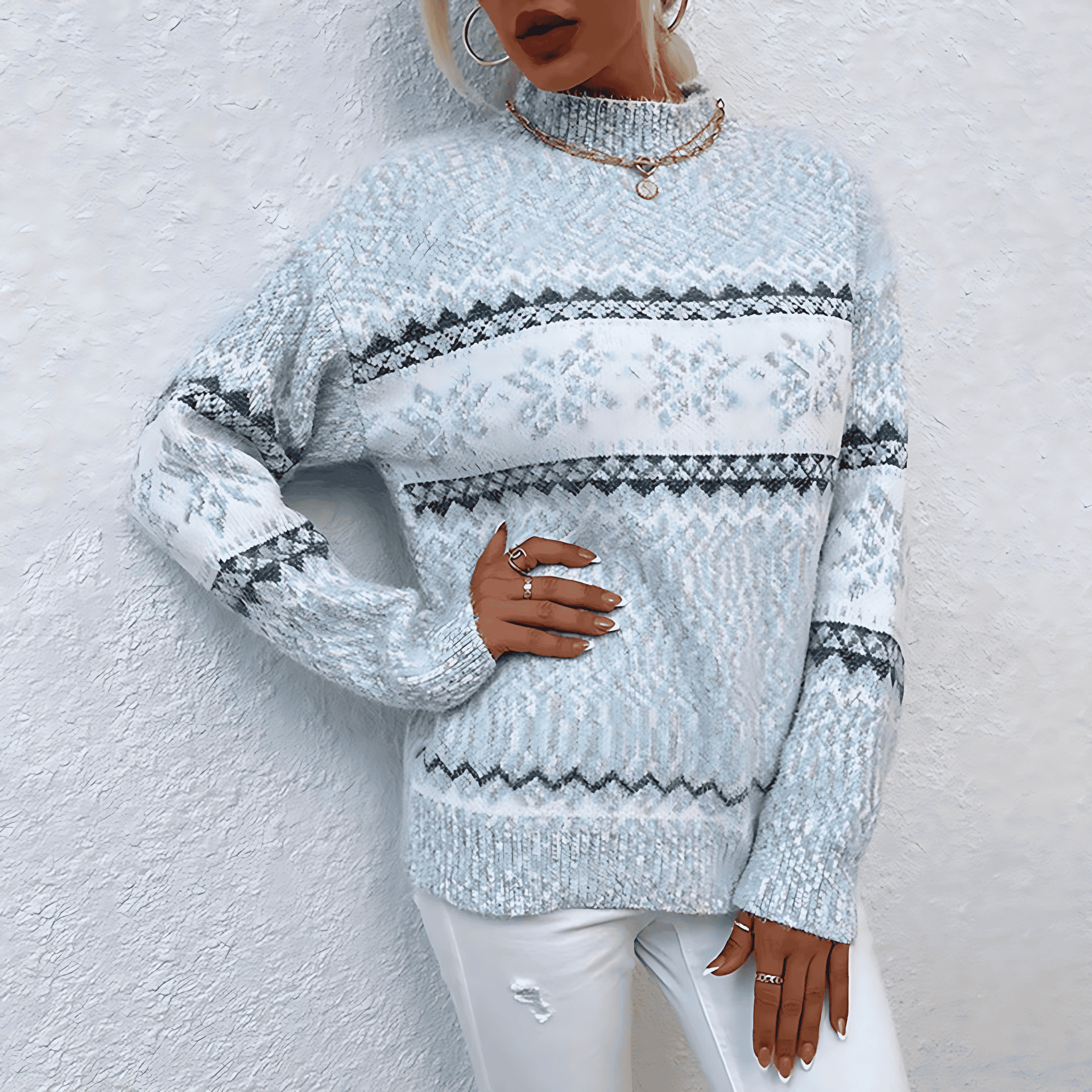Studio Harvyn | Women - Cosy Knitted Jumper - Snowflake Design