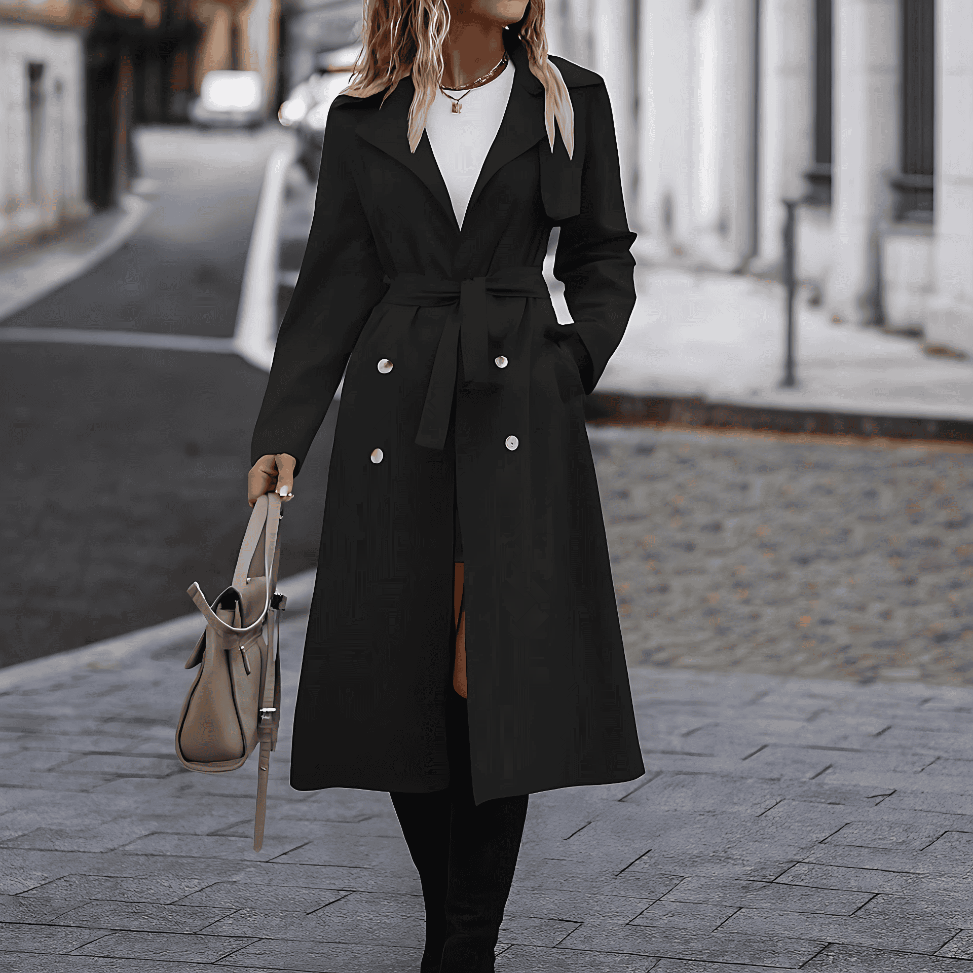 Studio Harvyn | Women - Double-Breasted Trench Coat - Classic Style