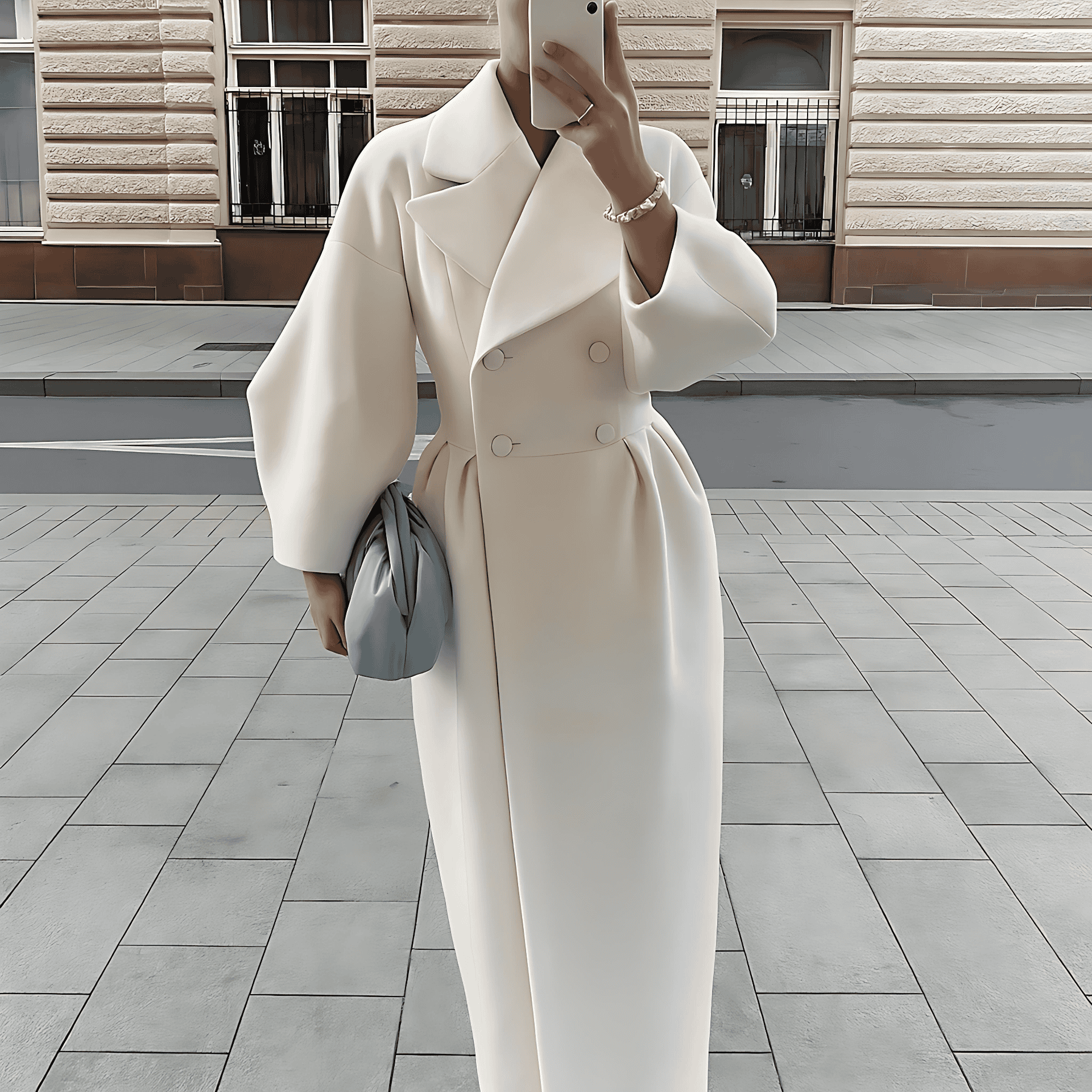 Studio Harvyn | Women - Double Breasted Maxi Coat - Elegant Style