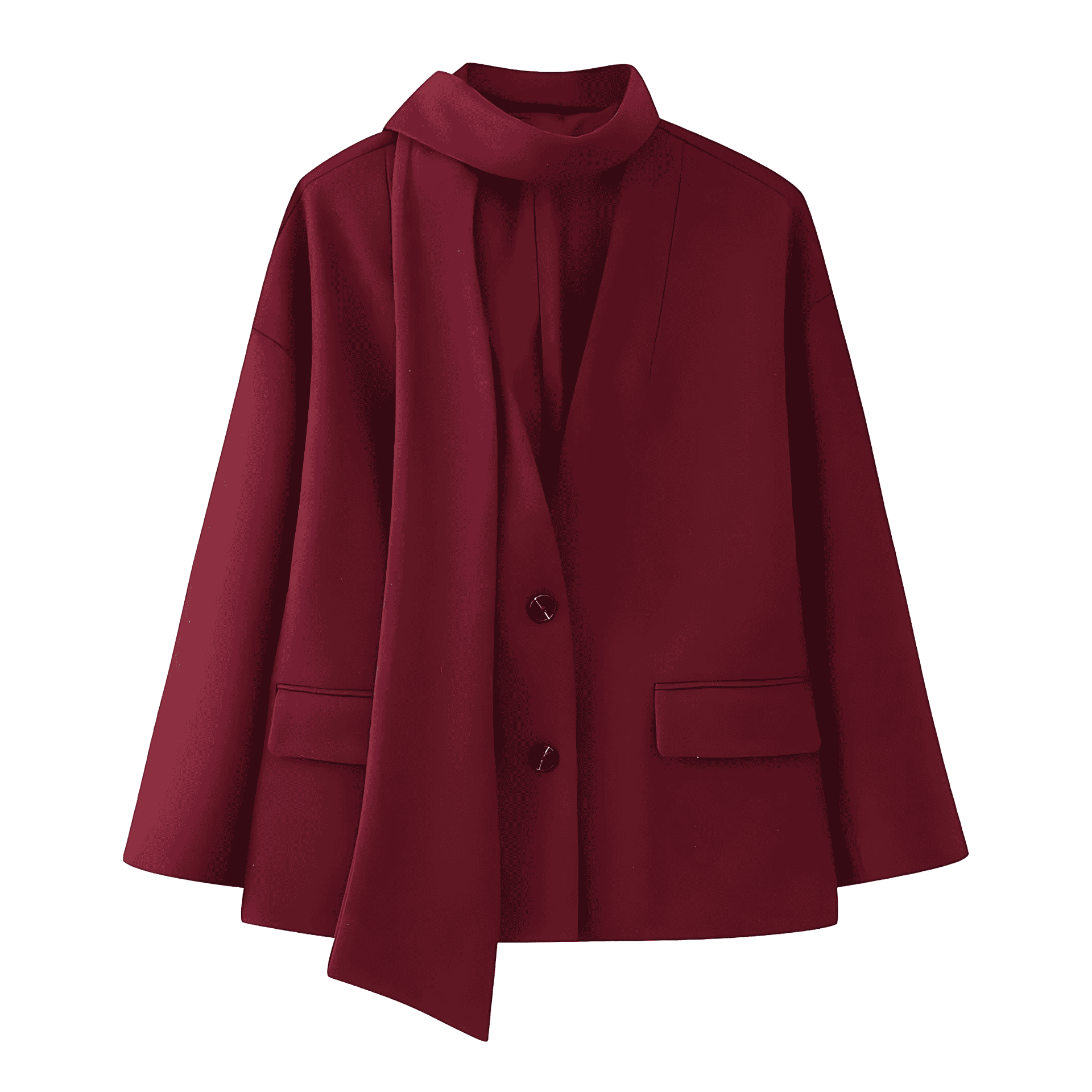 Studio Harvyn | Women - Elegant Blazer Jacket with Detachable Scarf