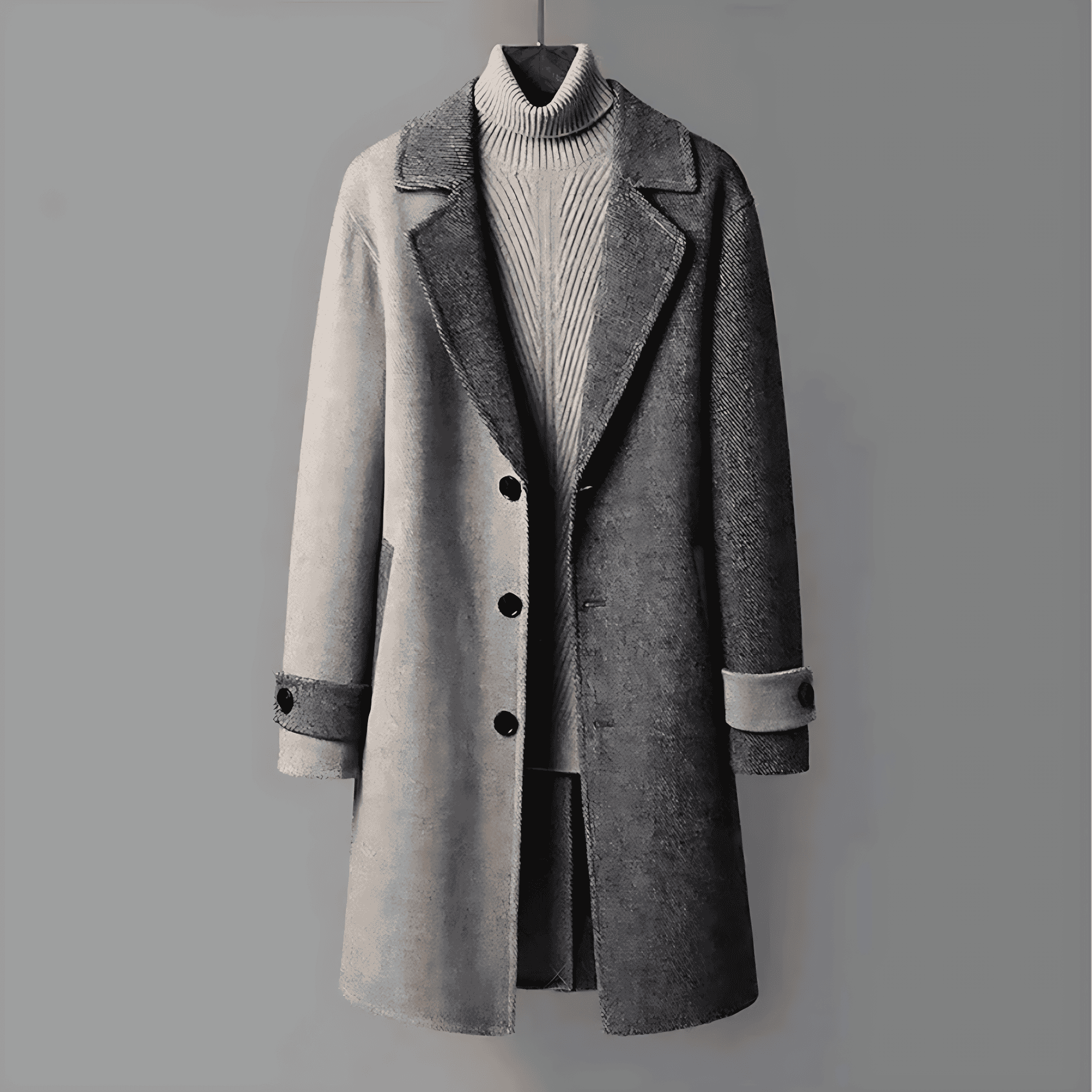 Studio Harvyn | Women - Elegant Two-Tone Long Coat - Classic Style