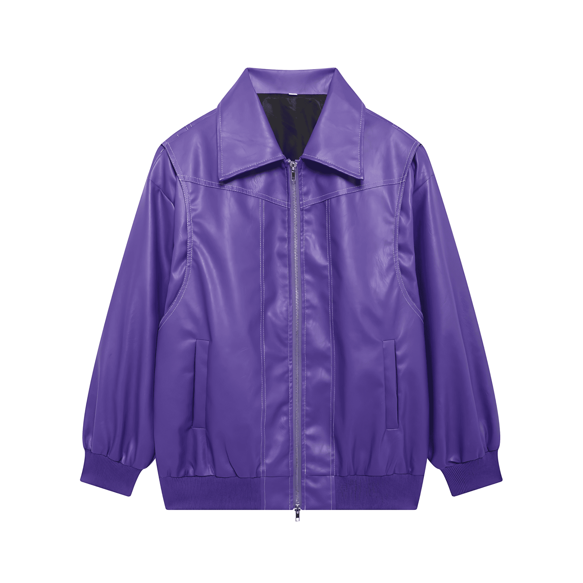 Studio Harvyn | Women - Faux Leather Jacket - Elastic Cuffs