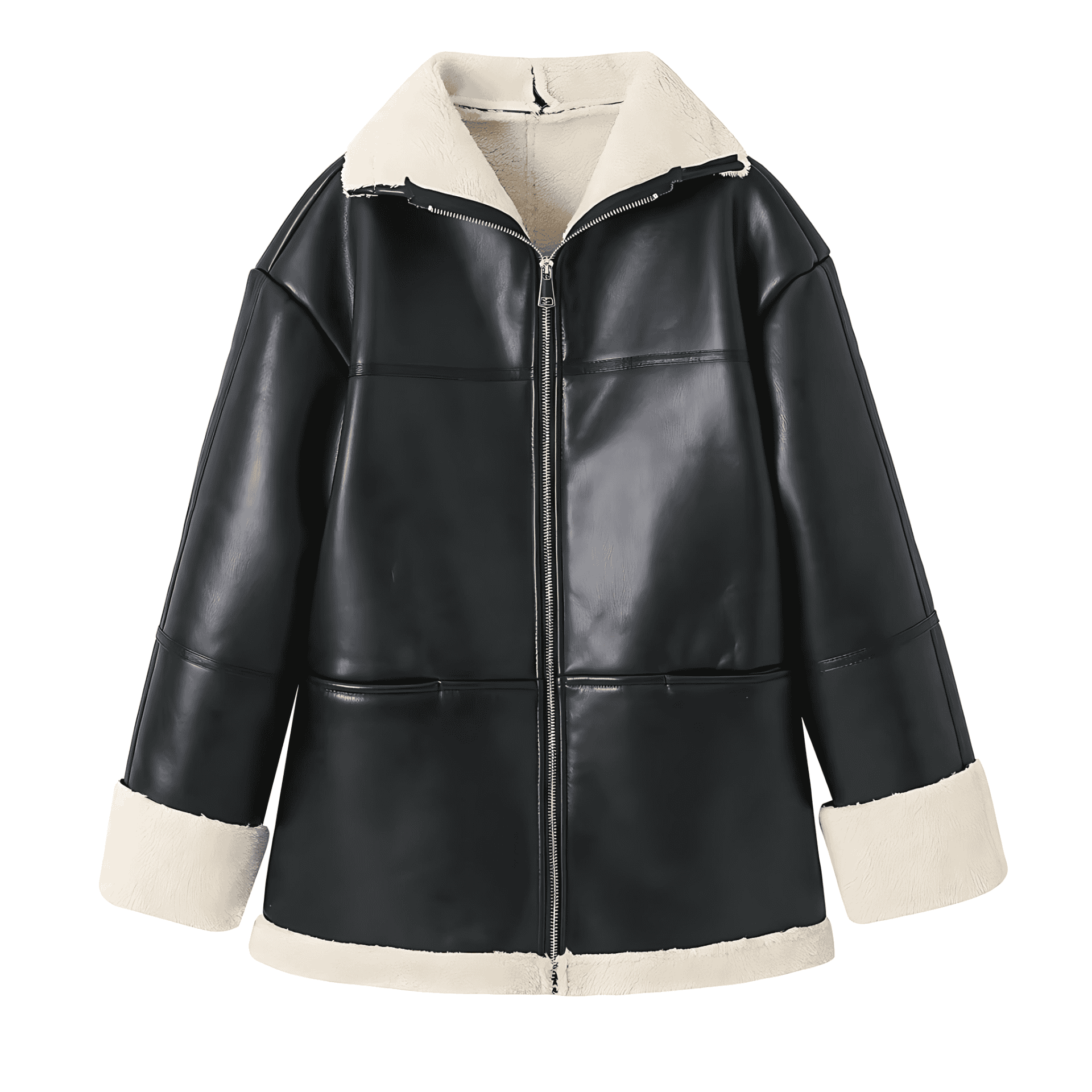 Studio Harvyn | Women - Faux Leather Jacket - Fleece Lining