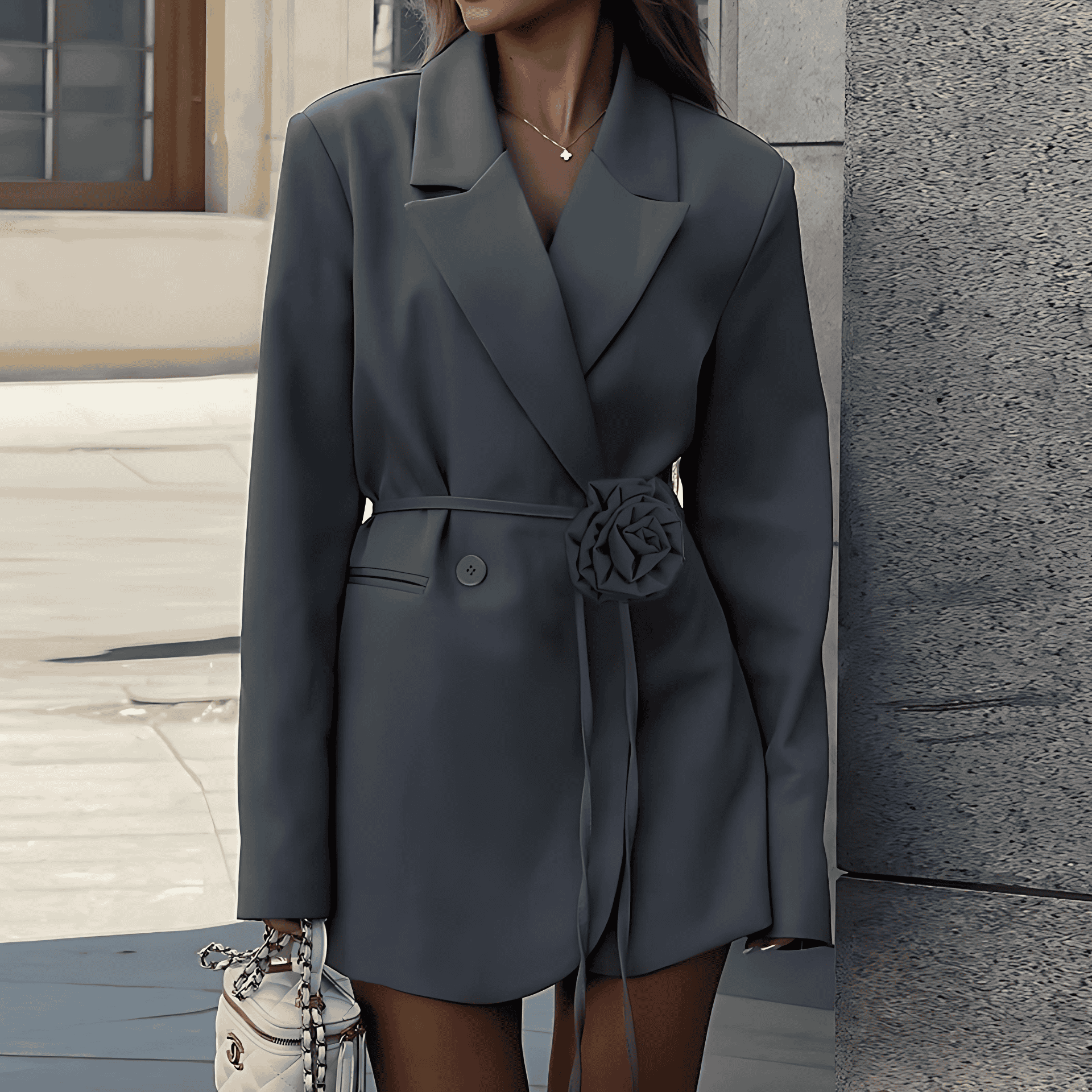 Studio Harvyn | Women - Floral Tailored Blazer Dress - Belted Style