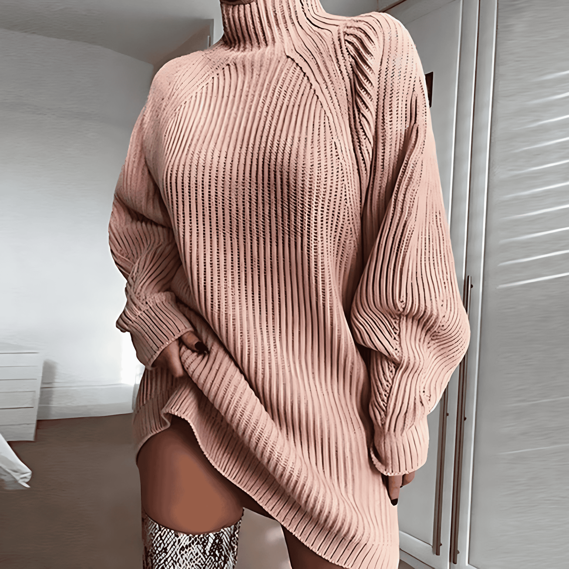 Studio Harvyn | Women - High Collar Jumper with Raglan Sleeves