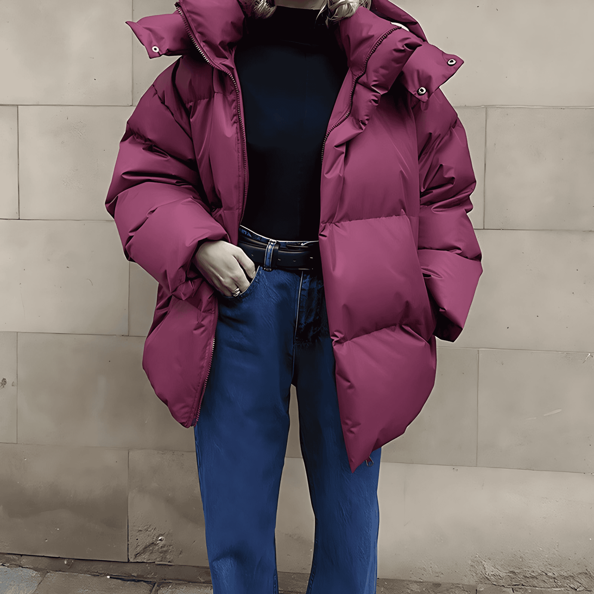 Studio Harvyn | Women - High Collar Puffer Jacket with Pockets