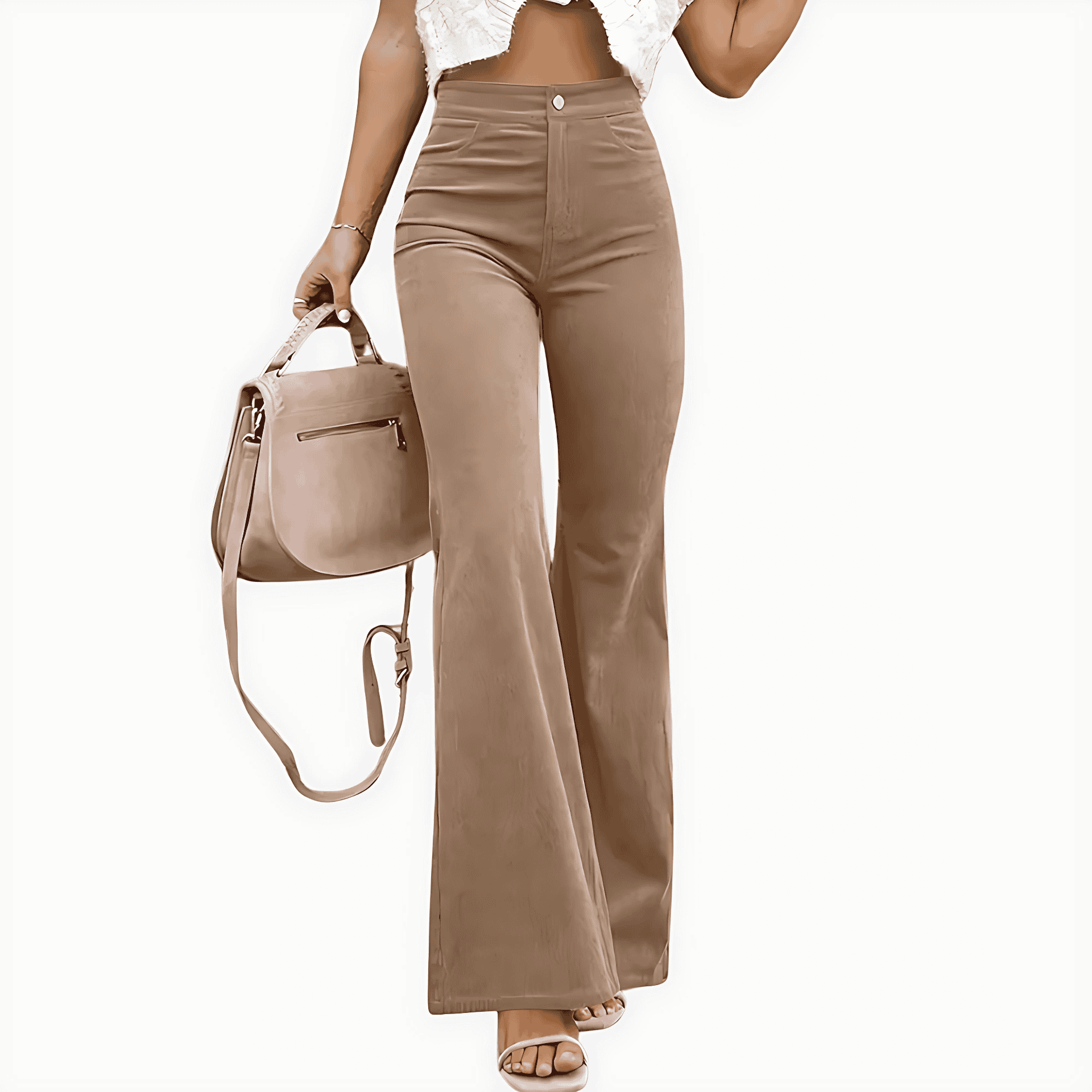 Studio Harvyn | Women - High Waist Flare Trousers - Corduroy Style