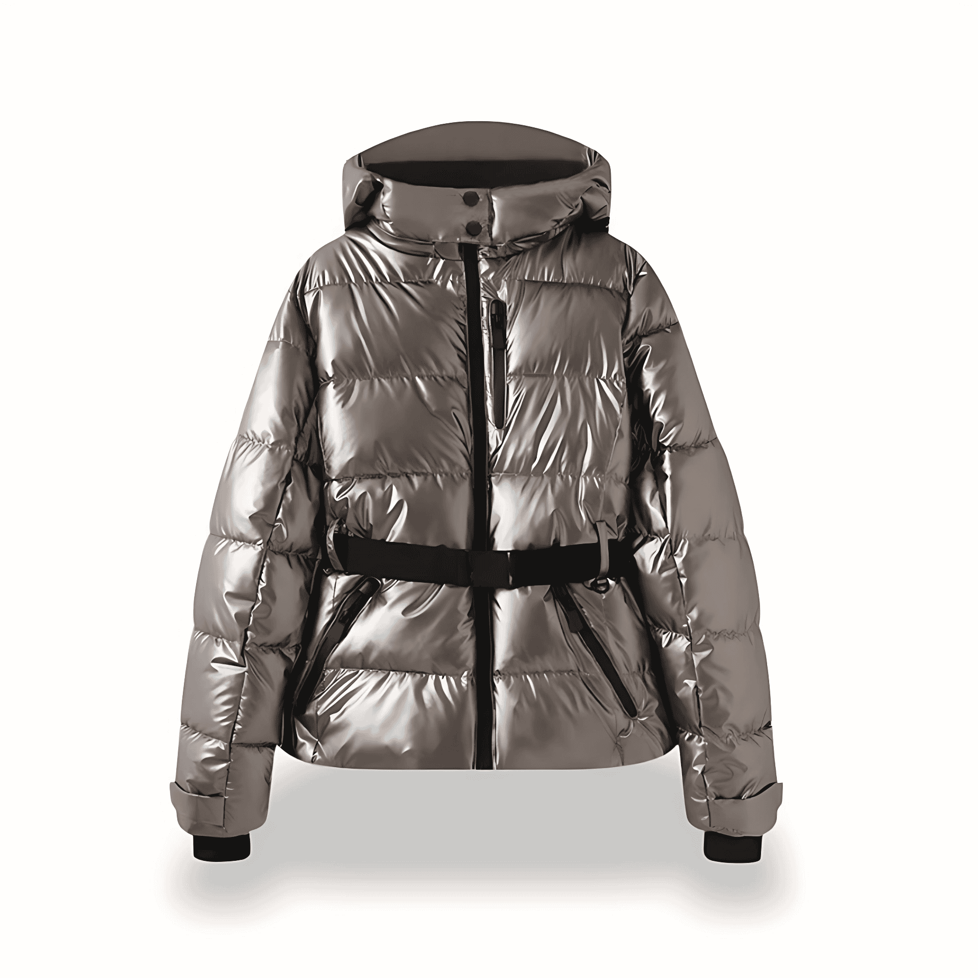 Studio Harvyn | Women - Hooded Belted Puffer Jacket - Cosy Style