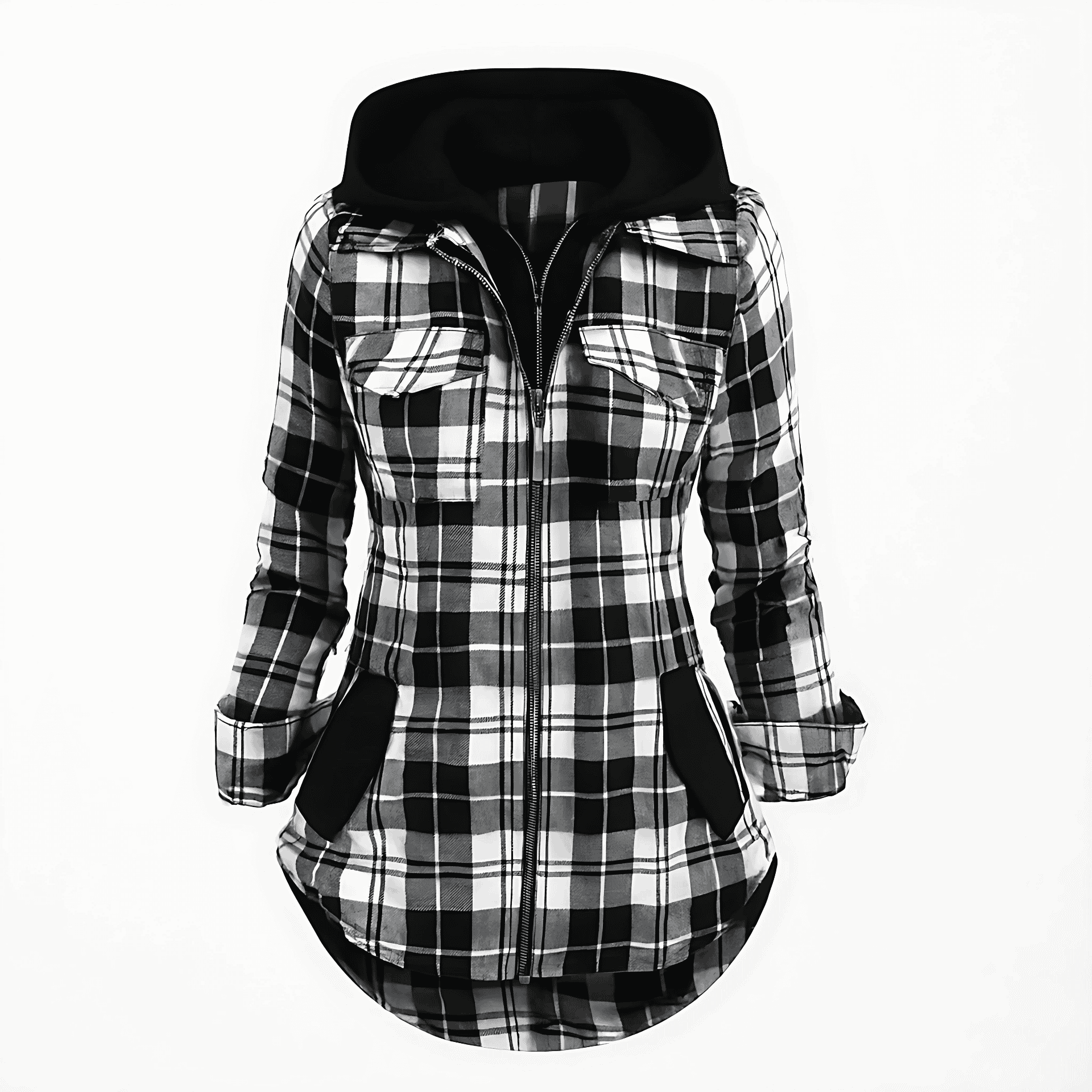 Studio Harvyn | Women - Hooded Flannel Jacket with Pockets