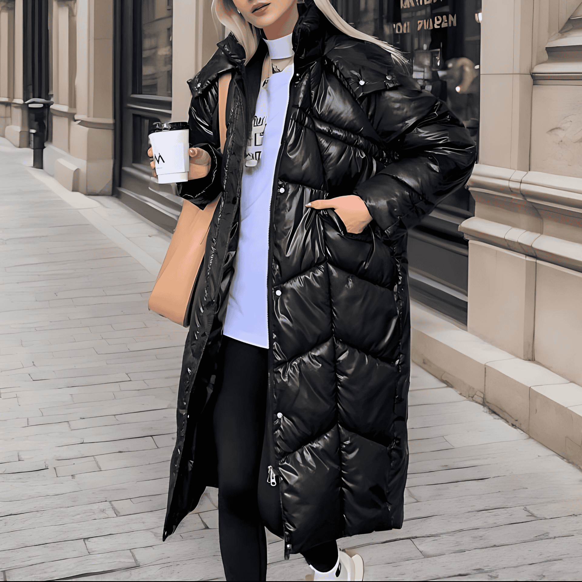 Studio Harvyn | Women - Insulated Long Puffer Jacket - Relaxed Fit
