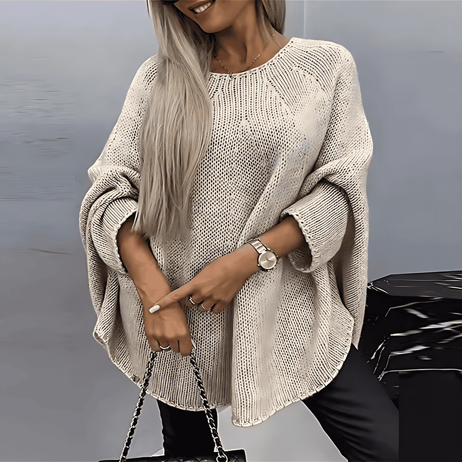 Studio Harvyn | Women - Knit Poncho - Loose Fit Sleeves